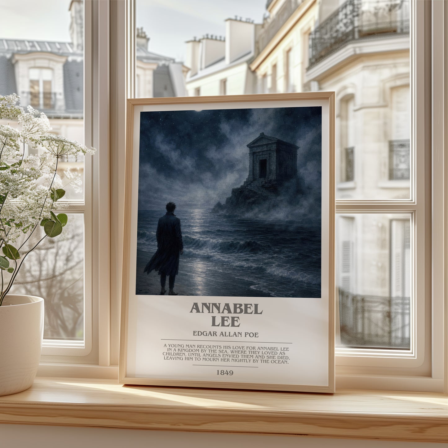 Annabel Lee bookish poster colour and style options – Edgar Allan Poe book art