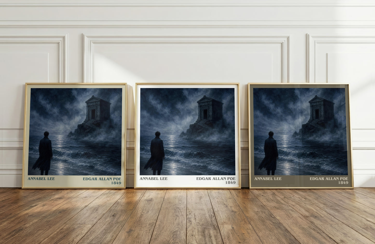Annabel Lee literary art print colour and style options – Edgar Allan Poe book art