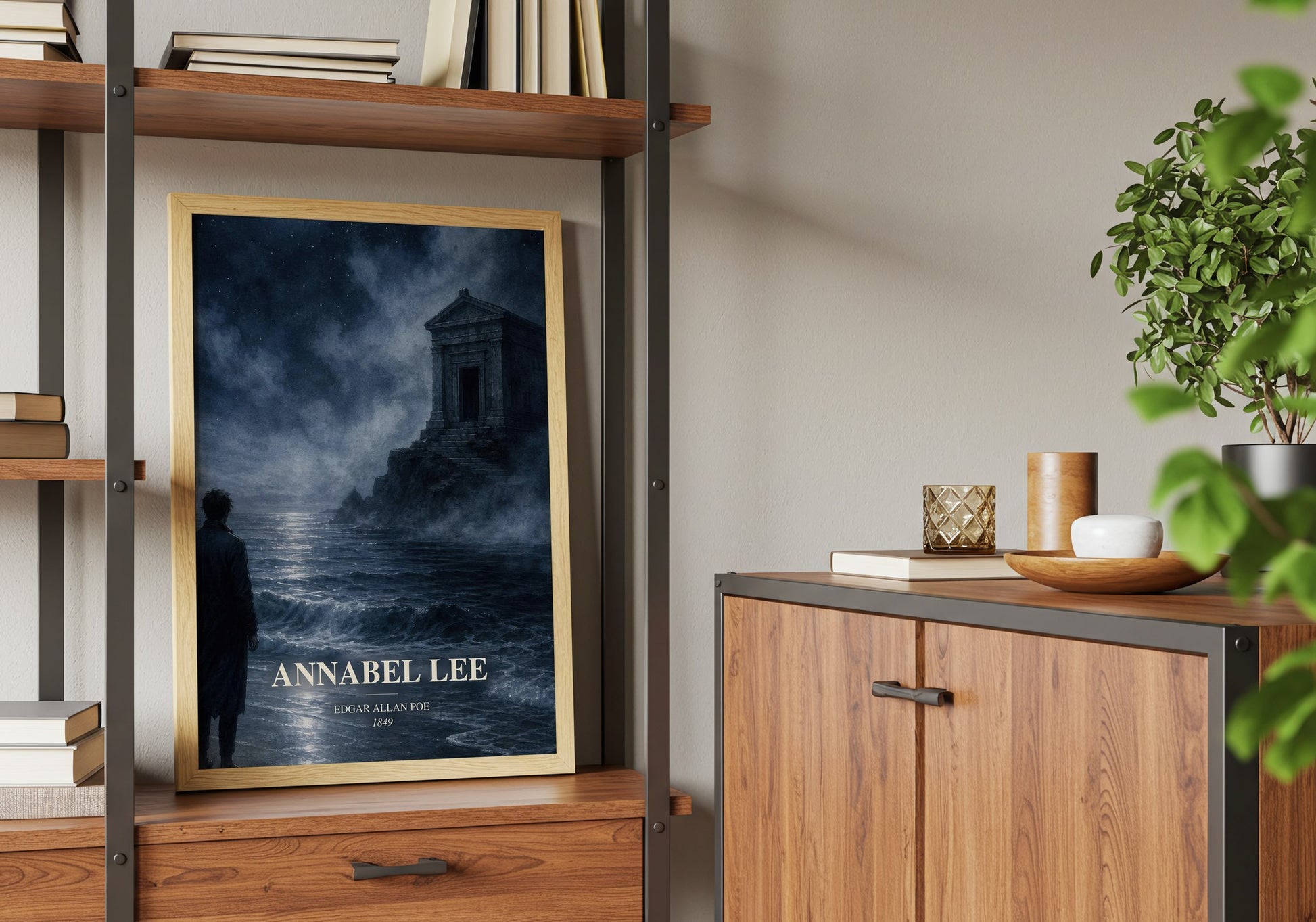 Annabel Lee book watercolour illustration paper finish options – matte satin gloss