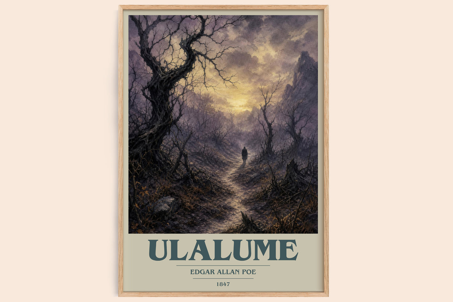 Ulalume book cover book poster by Edgar Allan Poe – framed literary art print