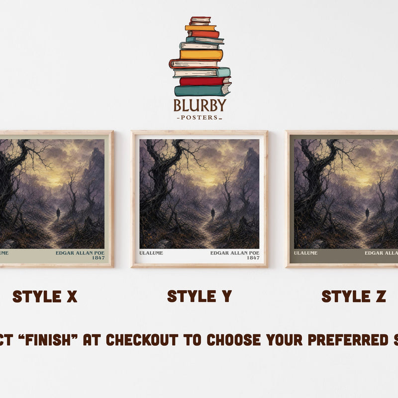 Ulalume literary print in frame leaning in hallway – poetry wall art