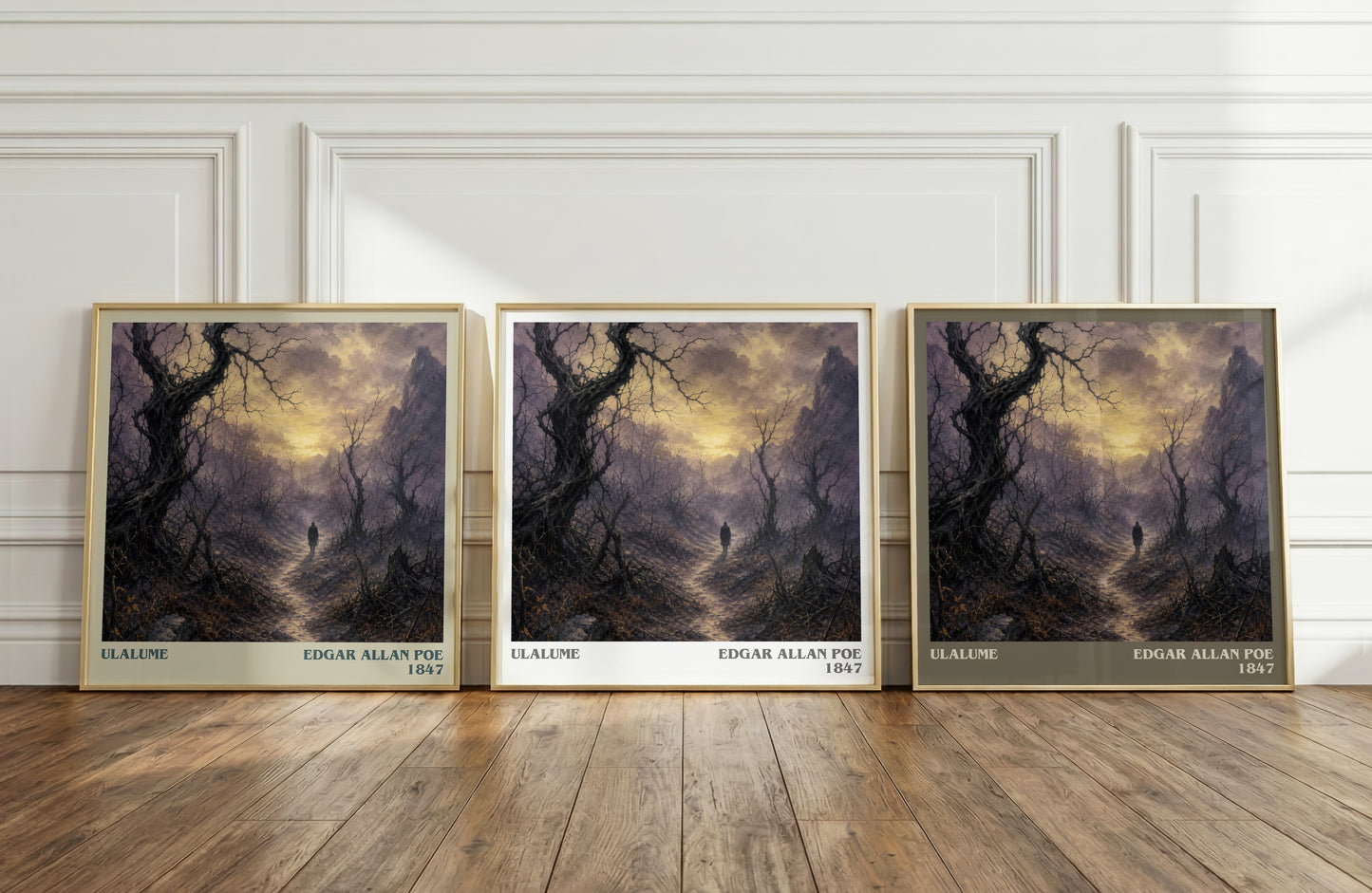 Ulalume literary art print colour and style options – Edgar Allan Poe book art
