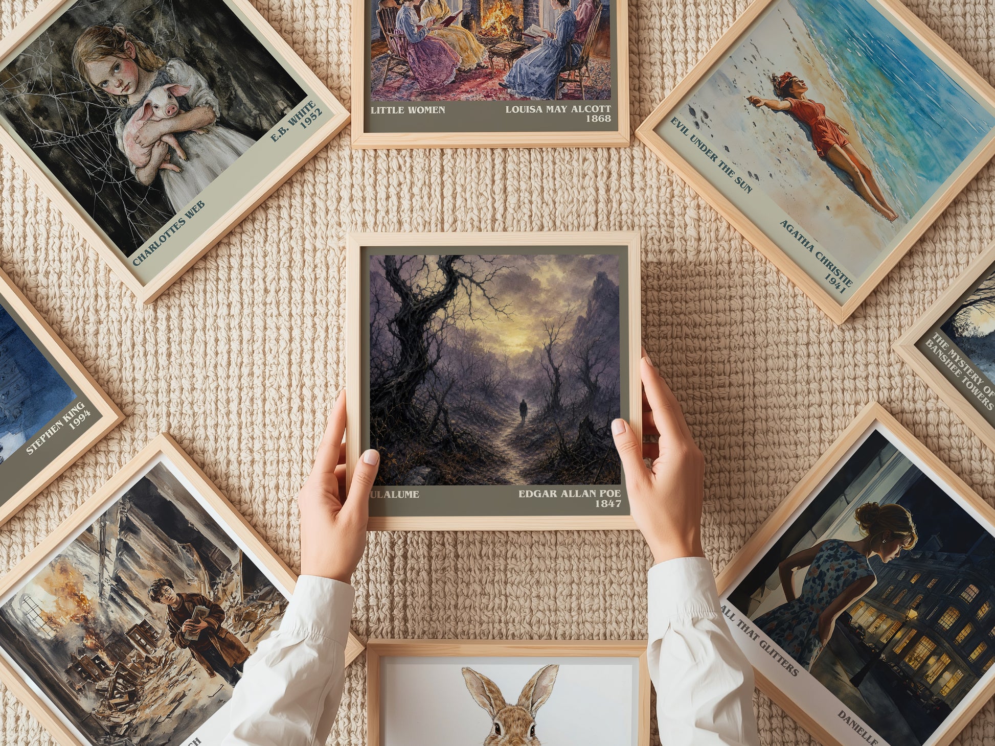 Ulalume literary book poster framed on wall – poetry wall art
