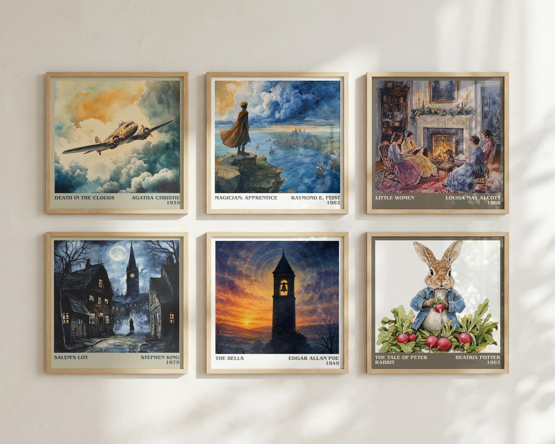 The Bells literary print framed by window – literary home decor