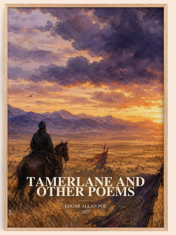 Tamerlane And Other Poems watercolour book poster by Edgar Allan Poe – framed literary art print