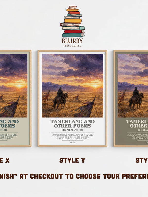 Tamerlane And Other Poems bookish print in frame leaning in hallway – poetry wall art