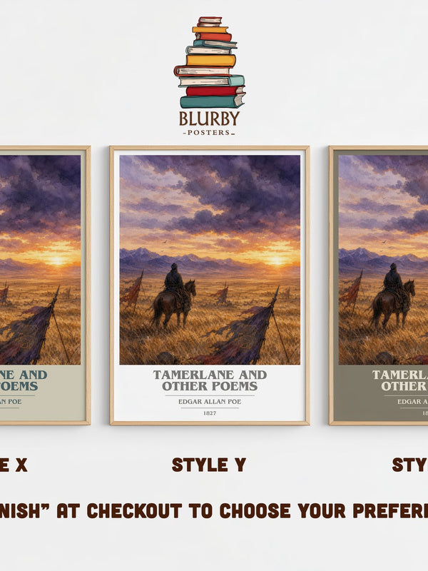 Tamerlane And Other Poems book cover print in frame leaning in hallway – poetry wall art