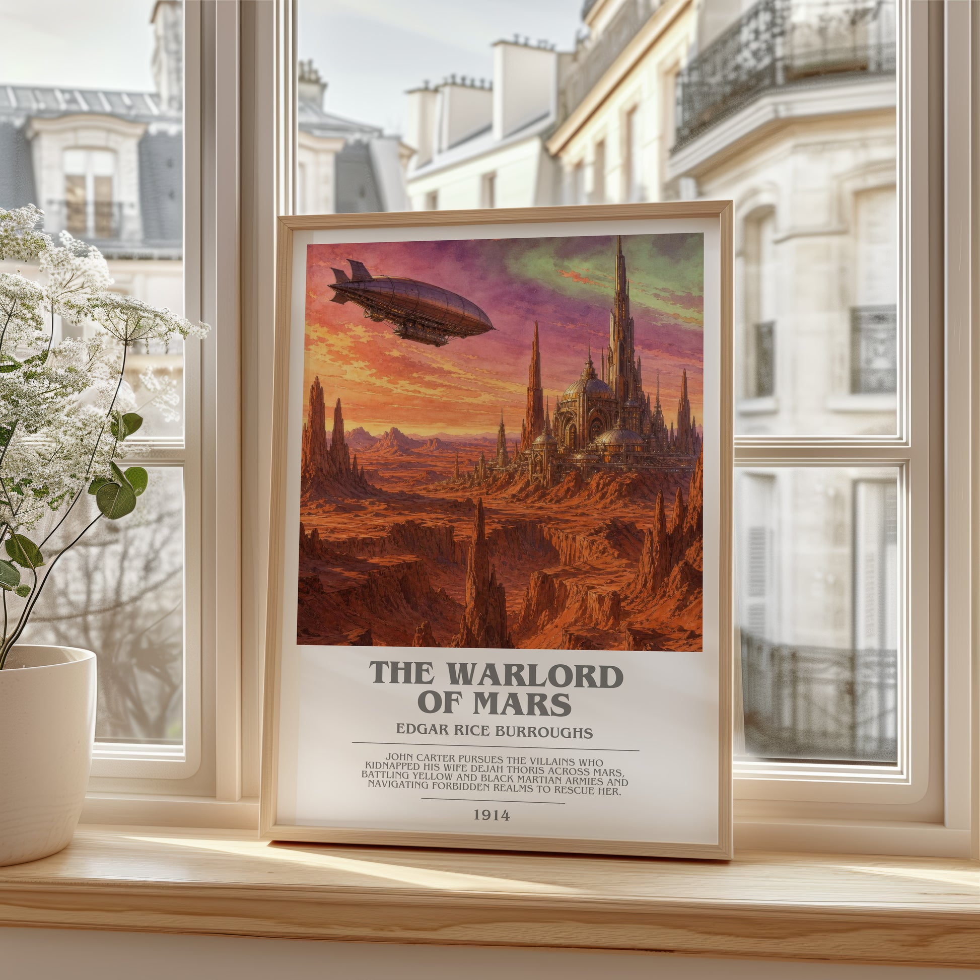 The Warlord Of Mars bookish poster colour and style options – Edgar Rice Burroughs book art