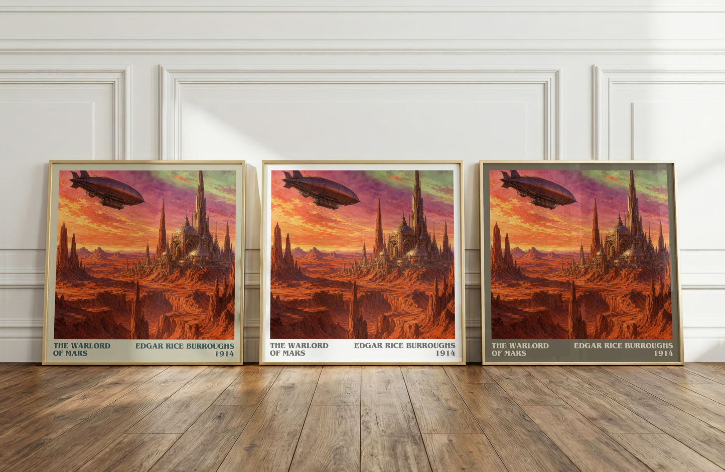 The Warlord Of Mars literary art print colour and style options – Edgar Rice Burroughs book art