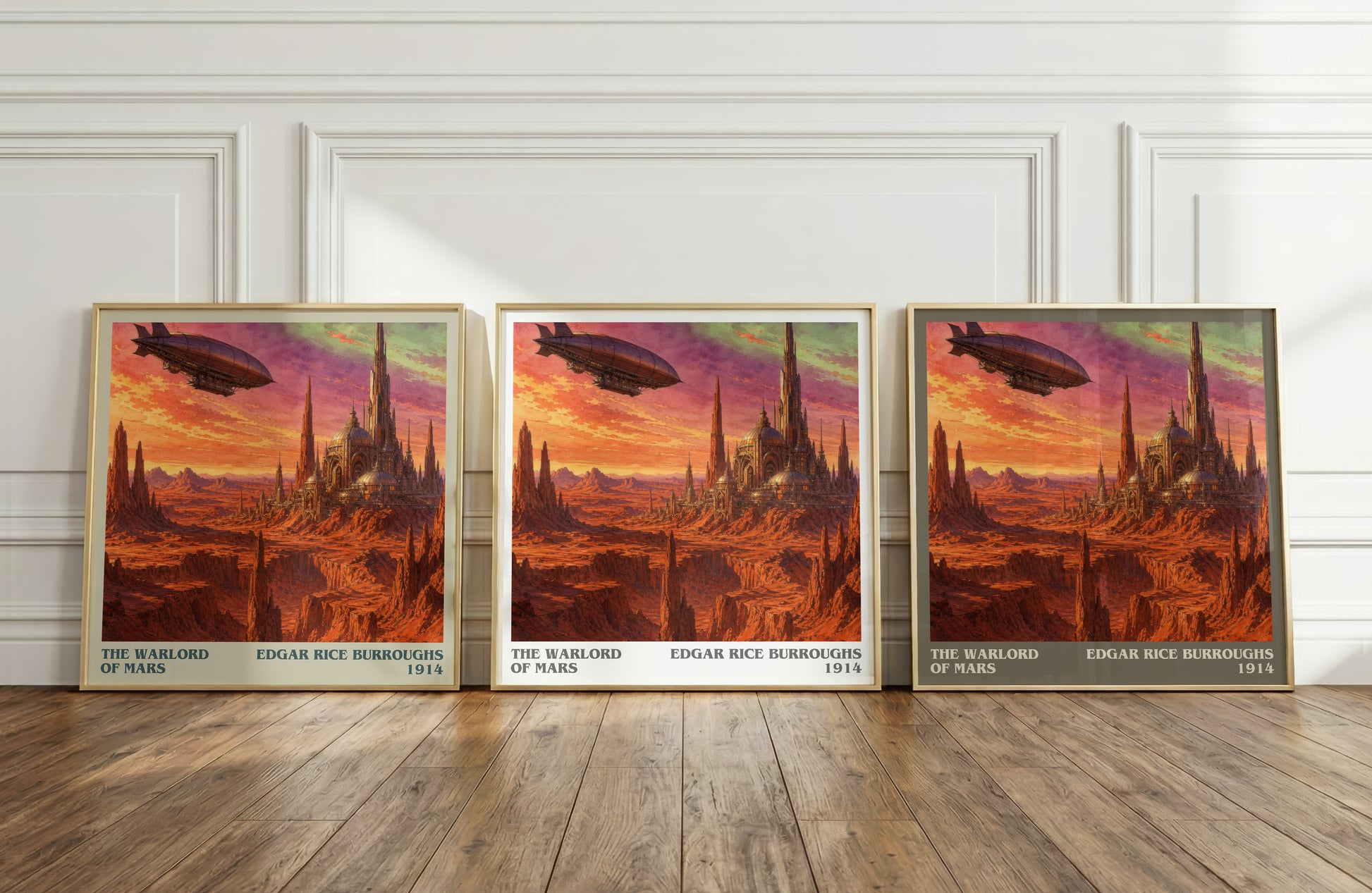 The Warlord Of Mars literary art print colour and style options – Edgar Rice Burroughs book art