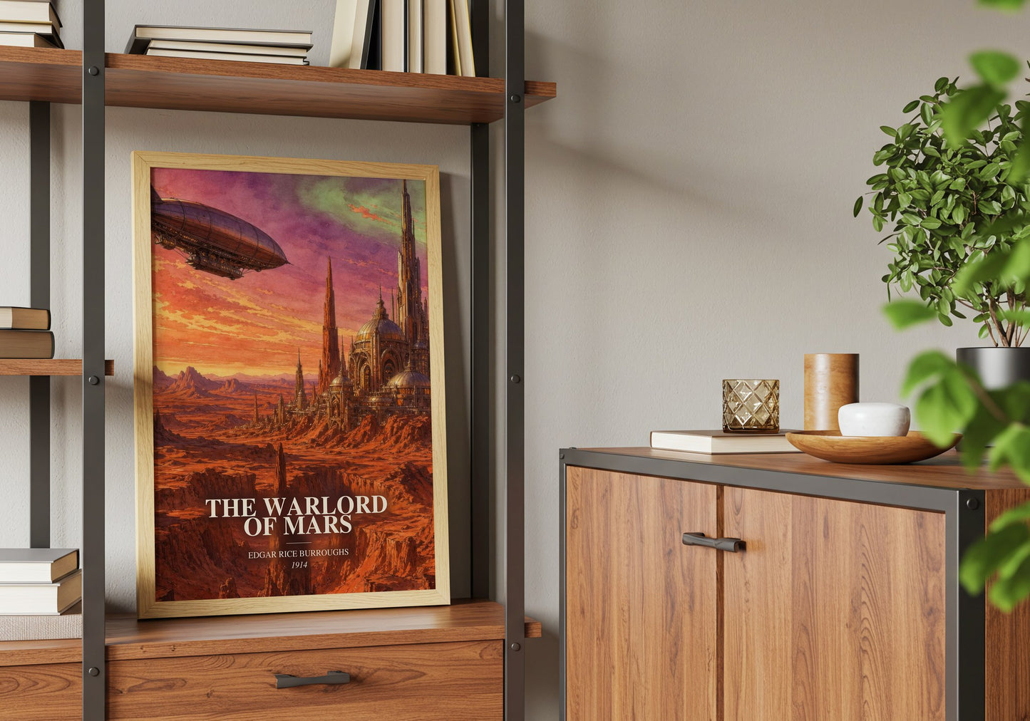The Warlord Of Mars book watercolour illustration paper finish options – matte satin gloss