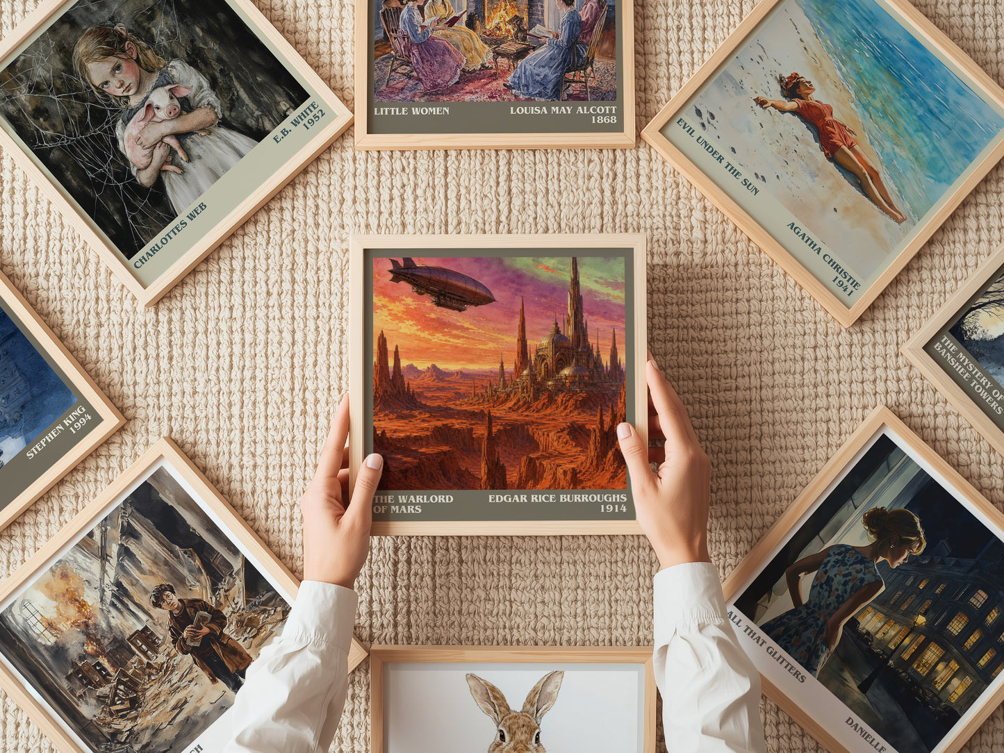 The Warlord Of Mars literary book poster framed on wall – sci fi wall art