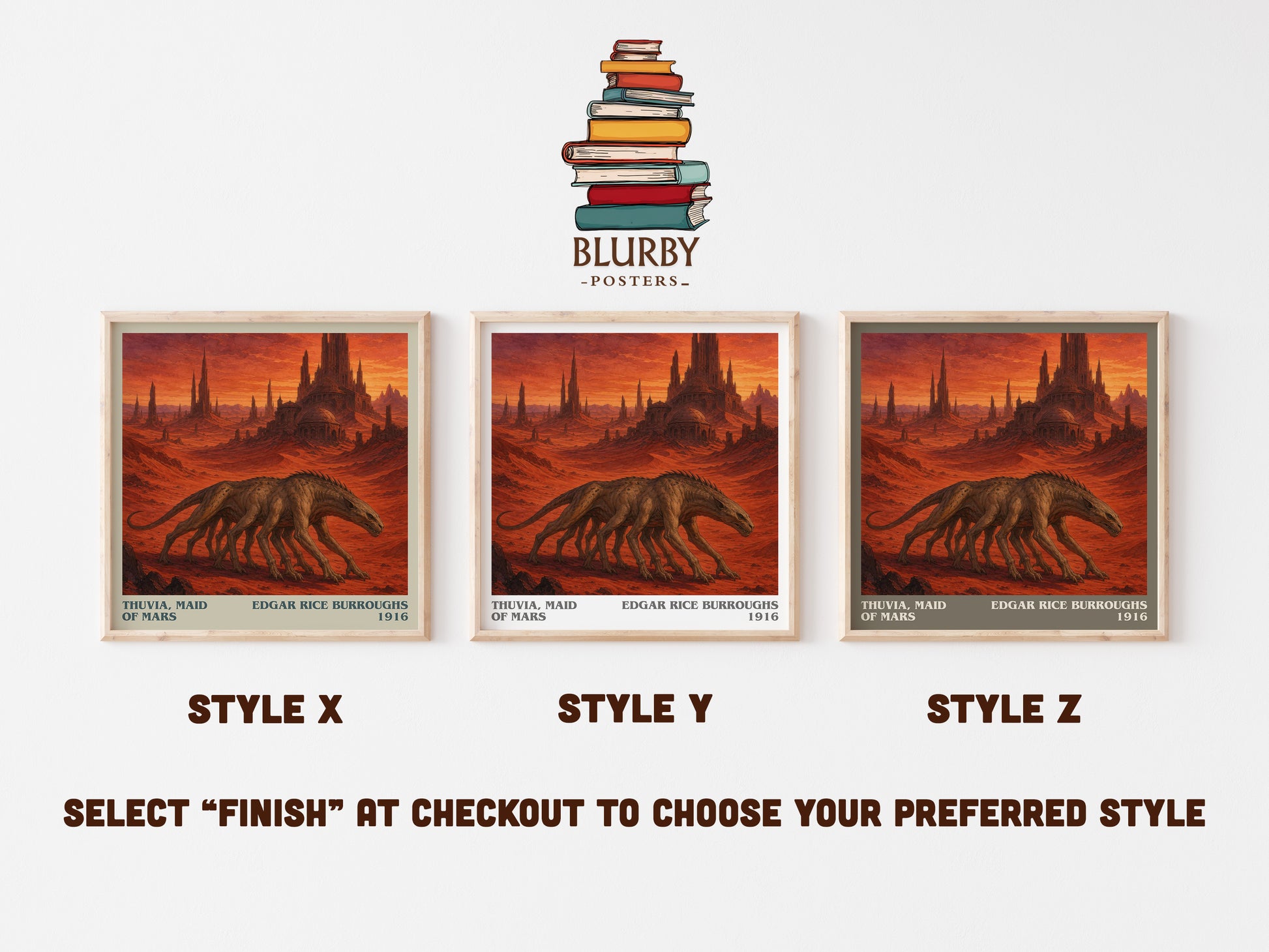 Thuvia, Maid Of Mars literary print in frame leaning in hallway – sci fi wall art
