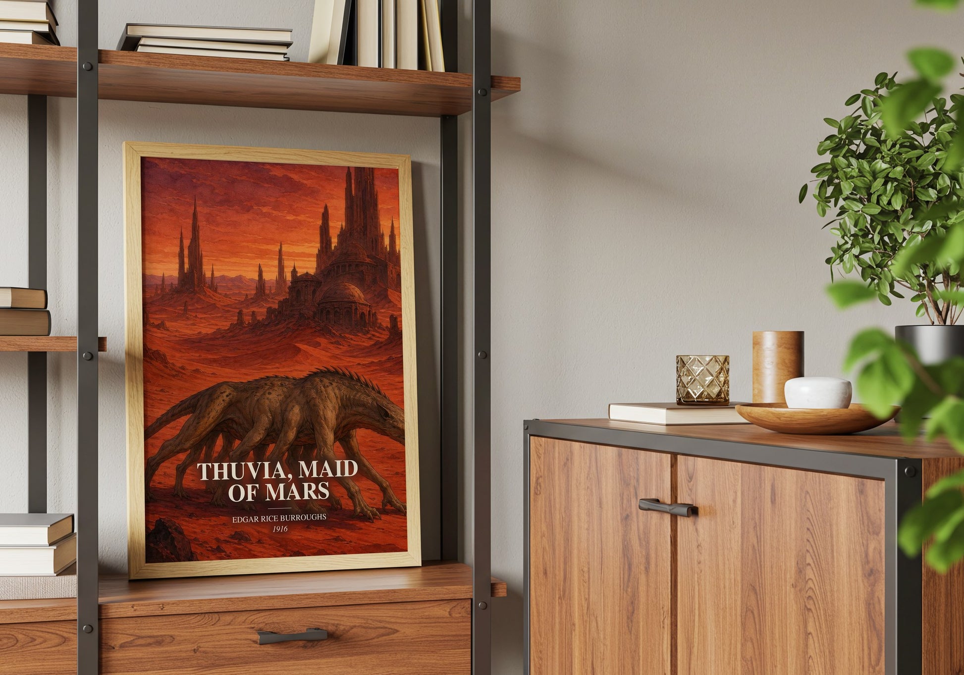 Thuvia, Maid Of Mars book watercolour illustration paper finish options – matte satin gloss