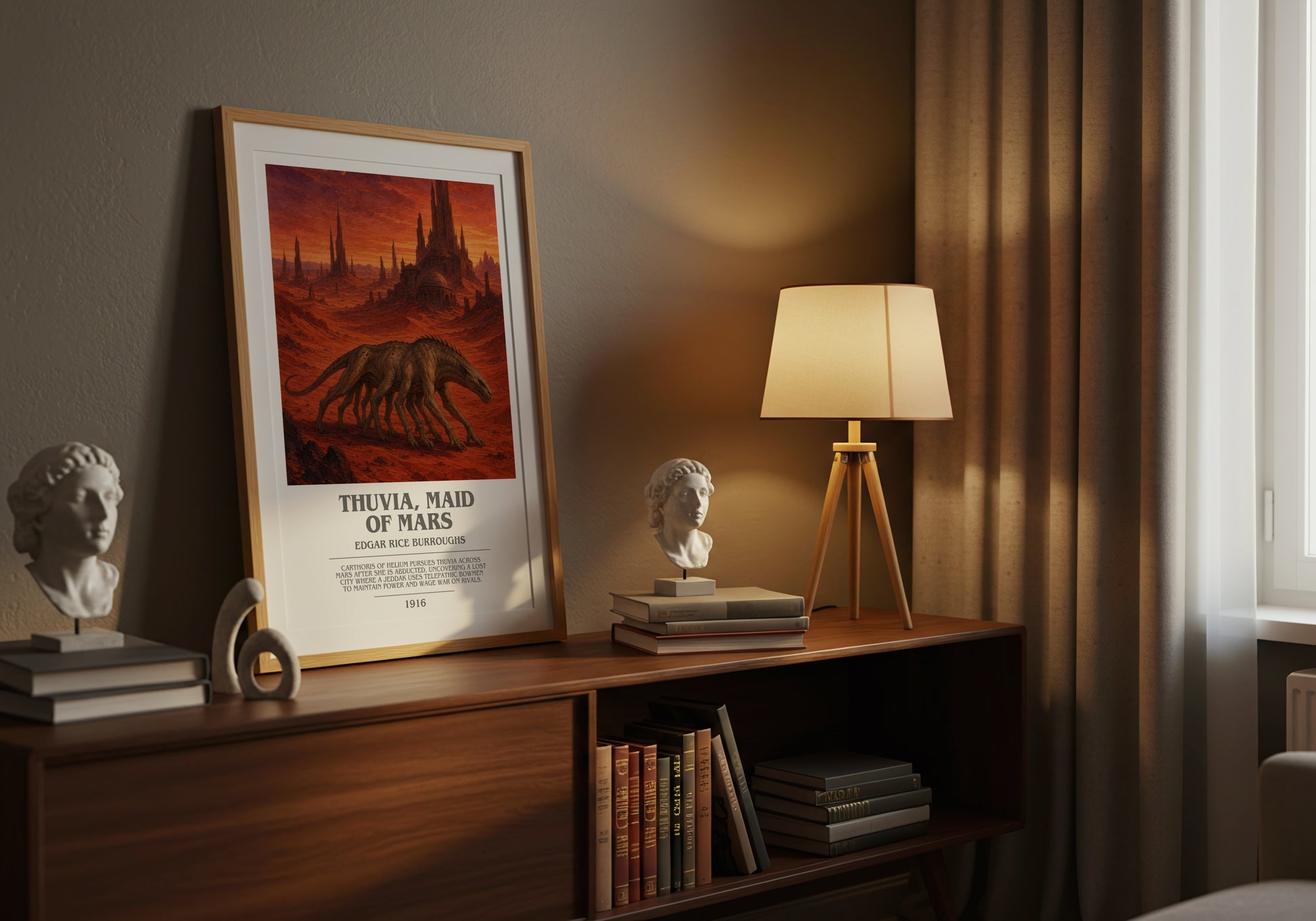 Thuvia, Maid Of Mars bookish book poster framed on wall – sci fi wall art