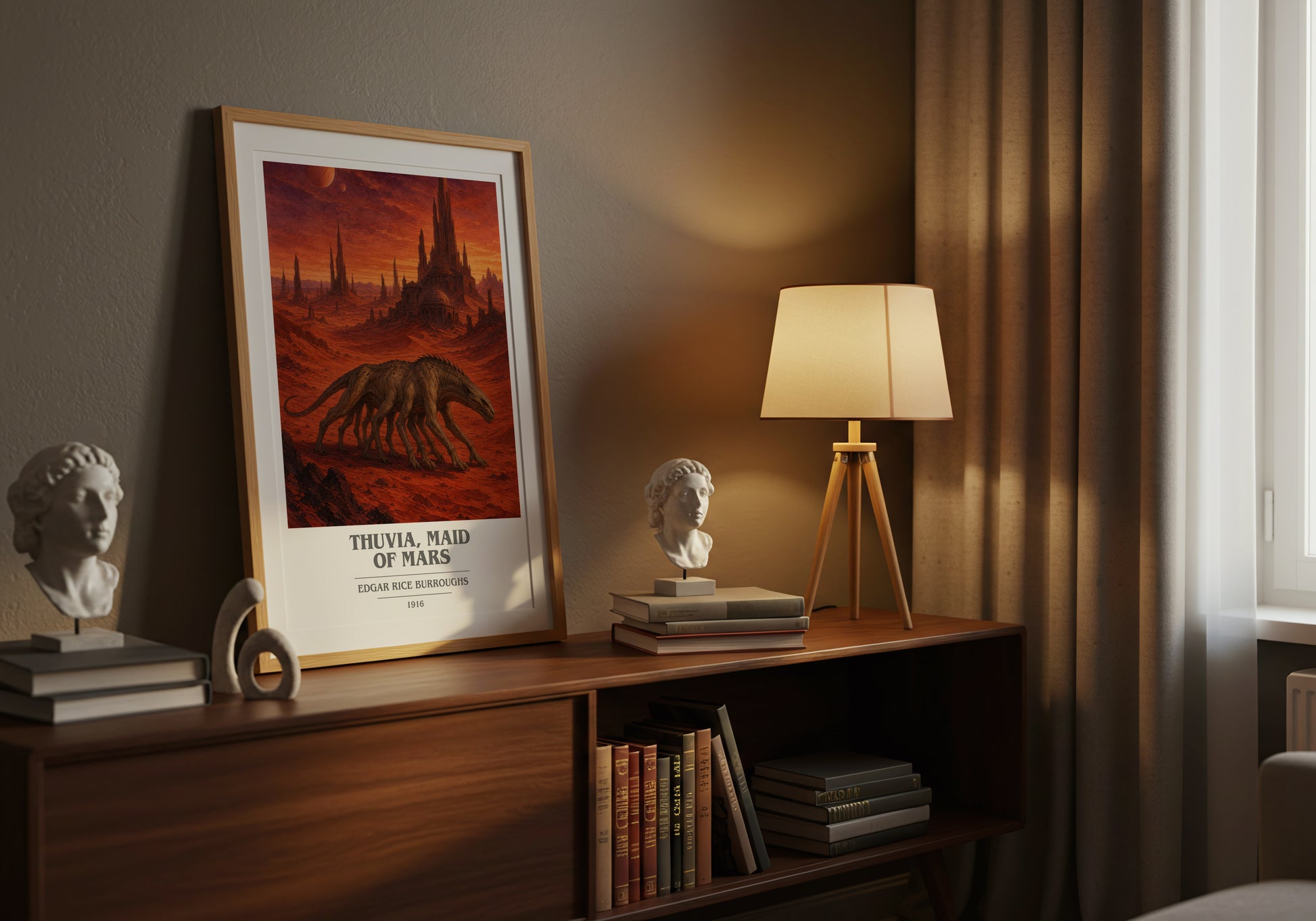 Thuvia, Maid Of Mars book cover book poster framed on wall – sci fi wall art