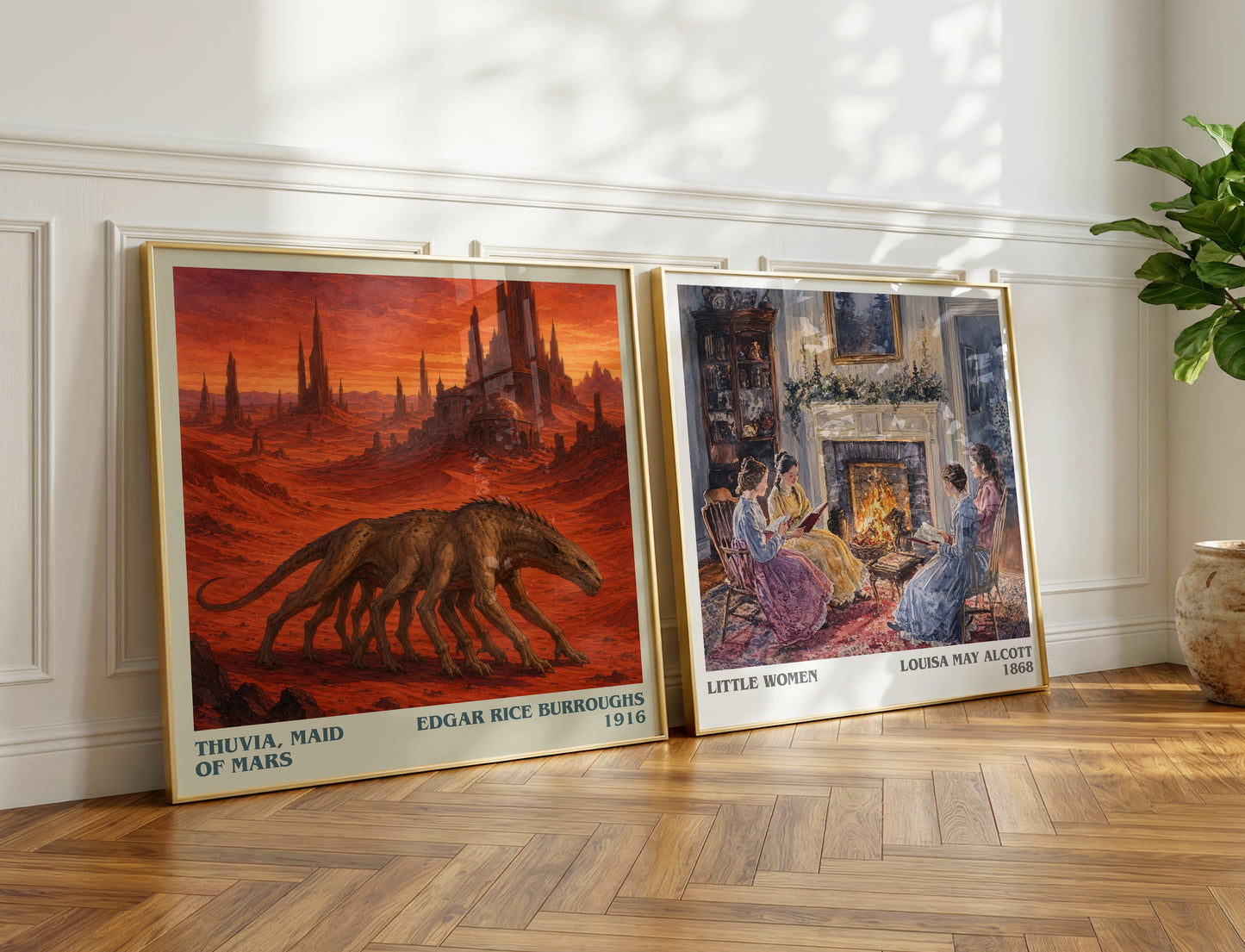 Thuvia, Maid Of Mars literary print on bookshelf – Edgar Rice Burroughs fan gift