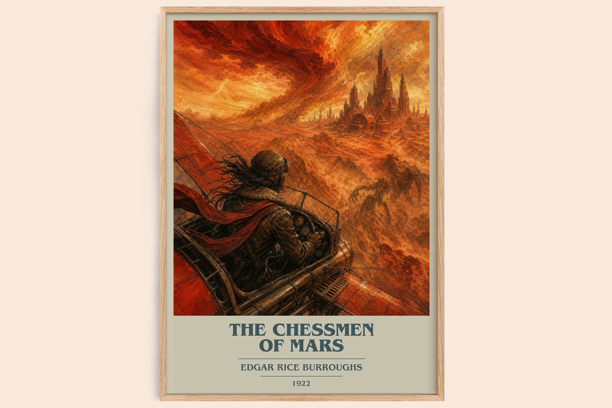 The Chessmen Of Mars book cover book poster by Edgar Rice Burroughs – framed literary art print