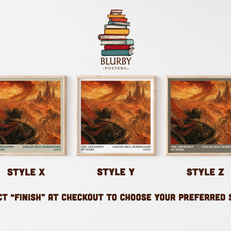 The Chessmen Of Mars literary print in frame leaning in hallway – sci fi wall art