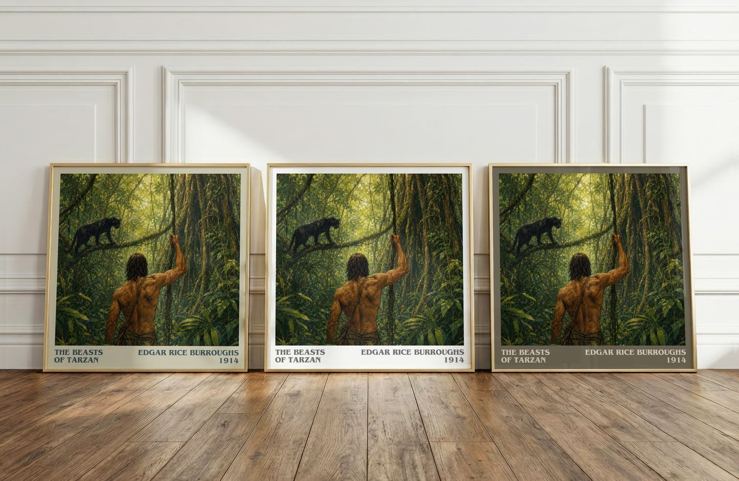 The Beasts Of Tarzan literary art print colour and style options – Edgar Rice Burroughs book art