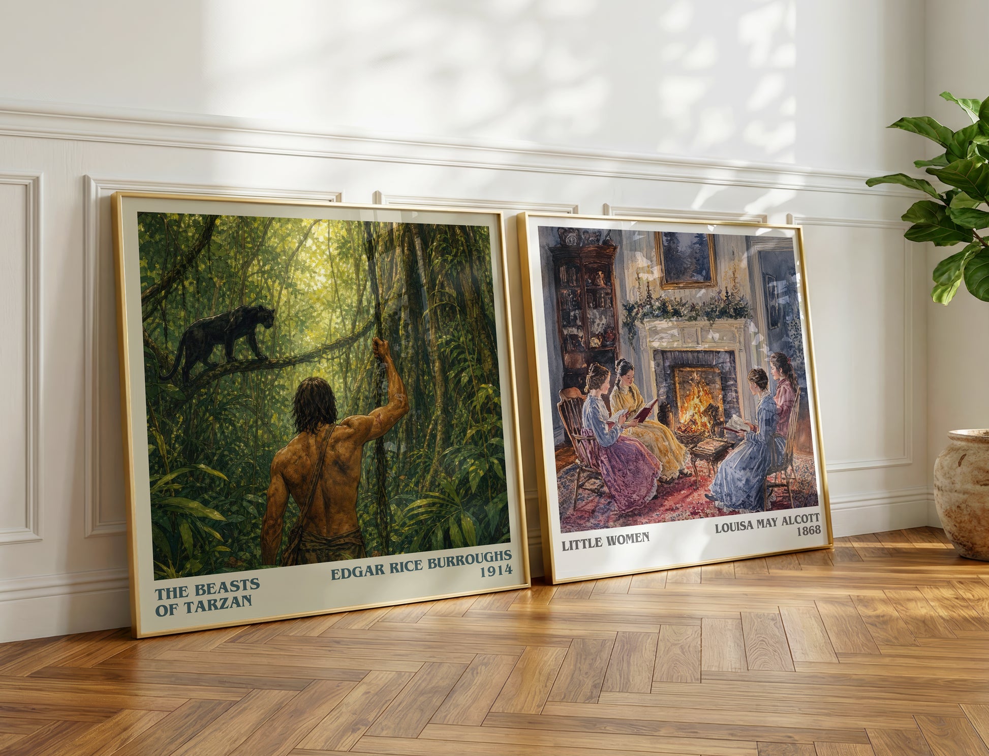 The Beasts Of Tarzan literary print on bookshelf – Edgar Rice Burroughs fan gift