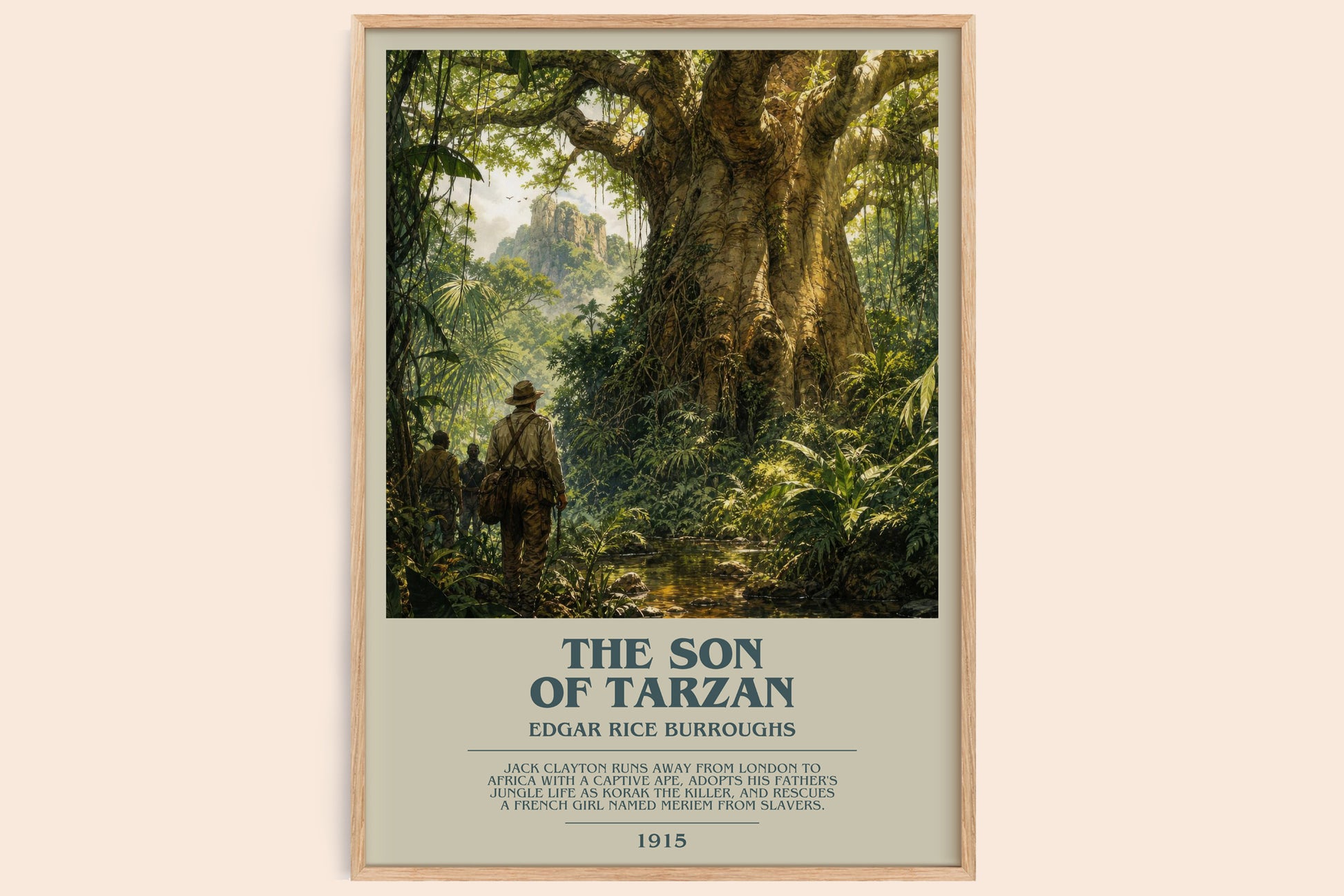The Son Of Tarzan bookish book poster by Edgar Rice Burroughs – framed literary art print
