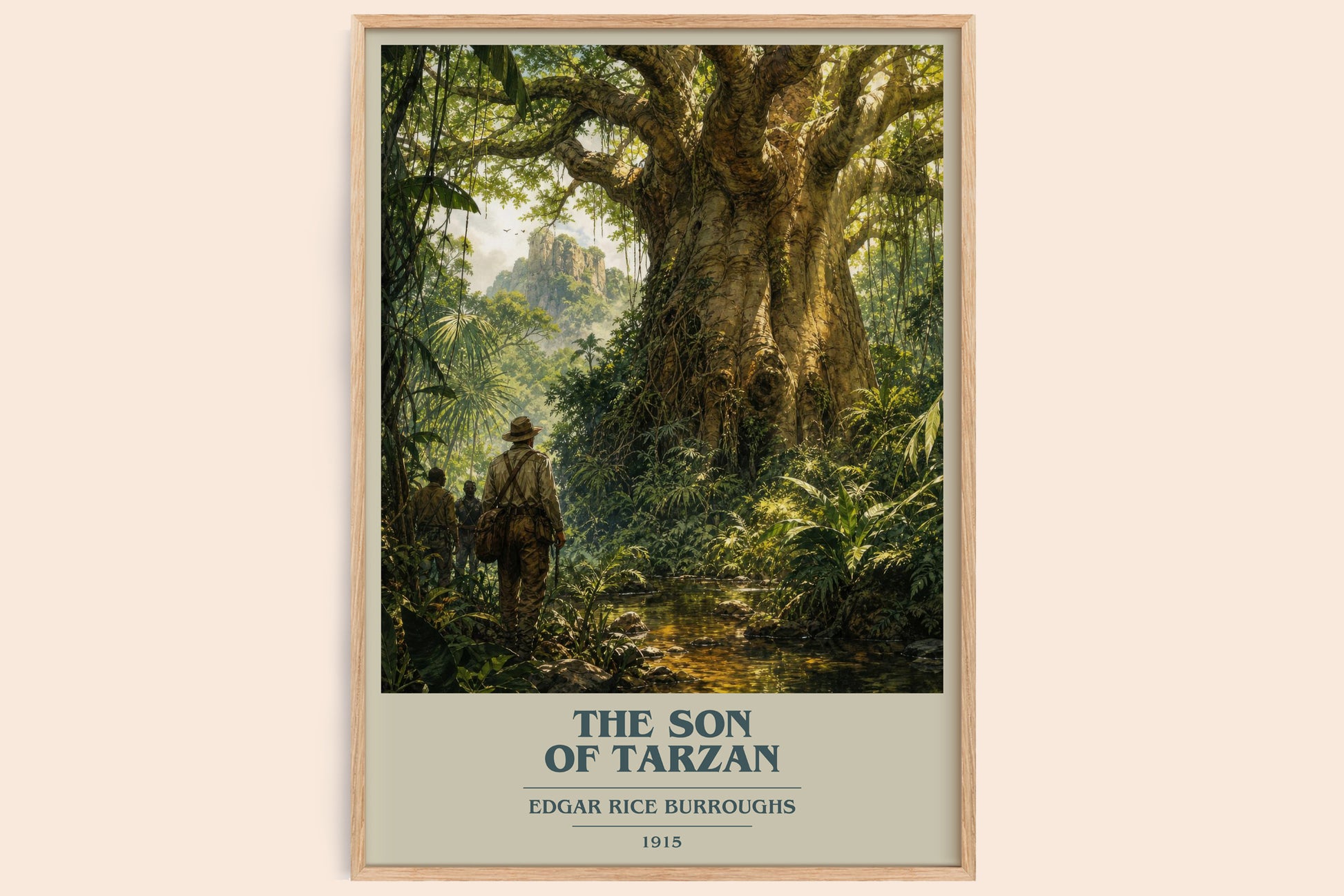 The Son Of Tarzan book cover book poster by Edgar Rice Burroughs – framed literary art print