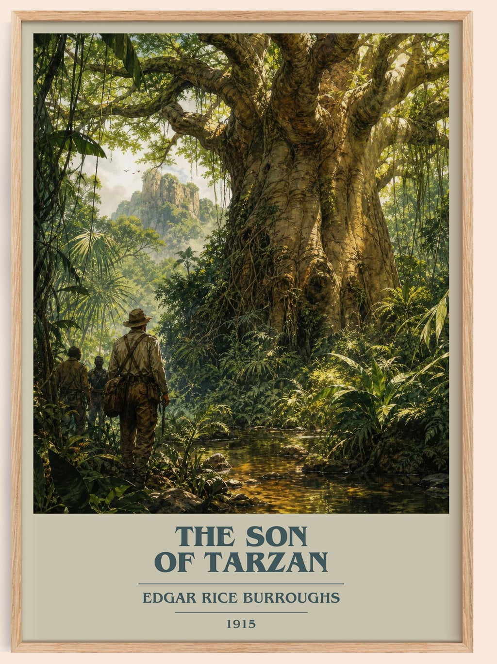 The Son Of Tarzan book cover book poster by Edgar Rice Burroughs – framed literary art print