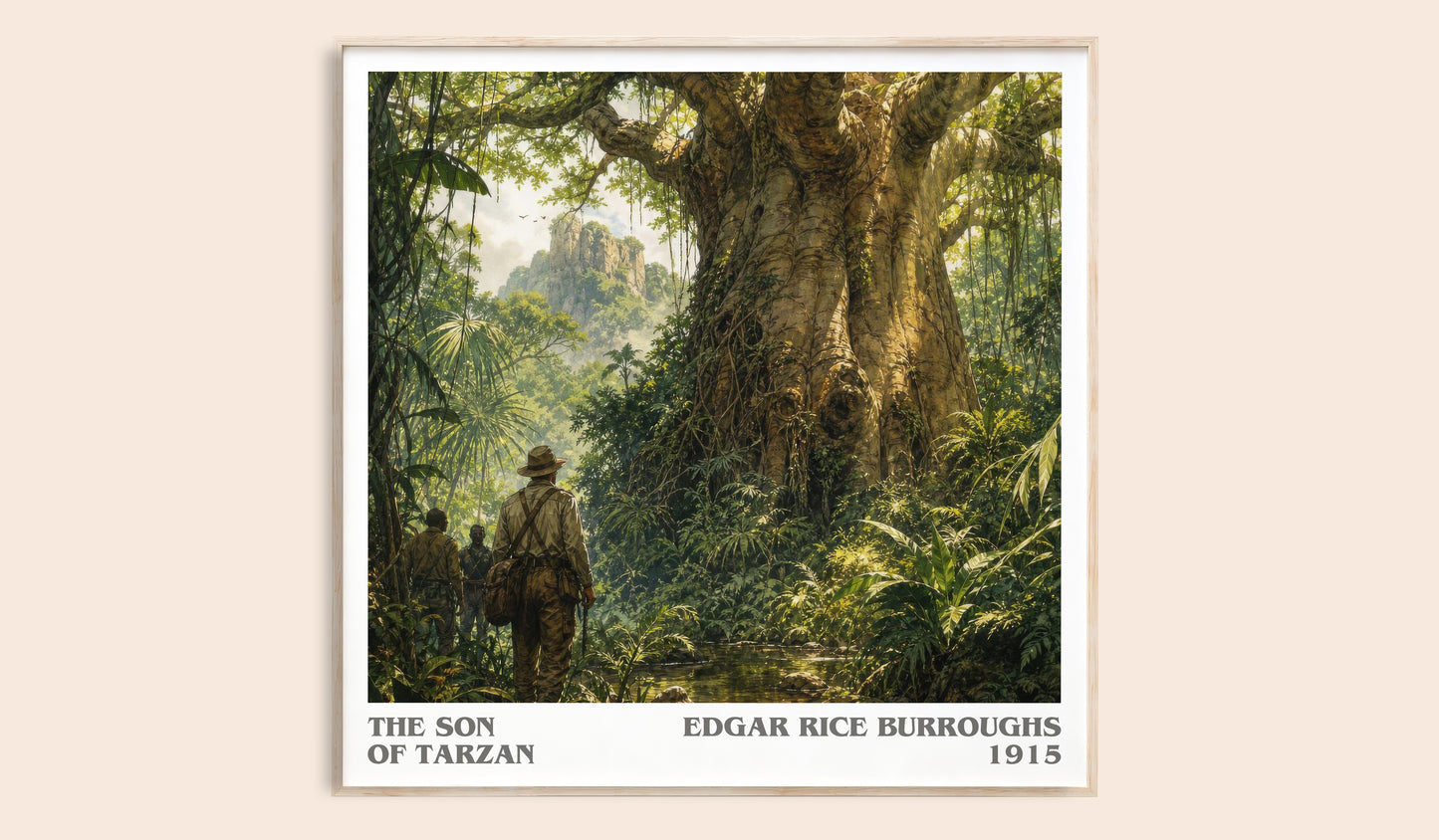 The Son Of Tarzan literary book poster by Edgar Rice Burroughs – framed literary art print
