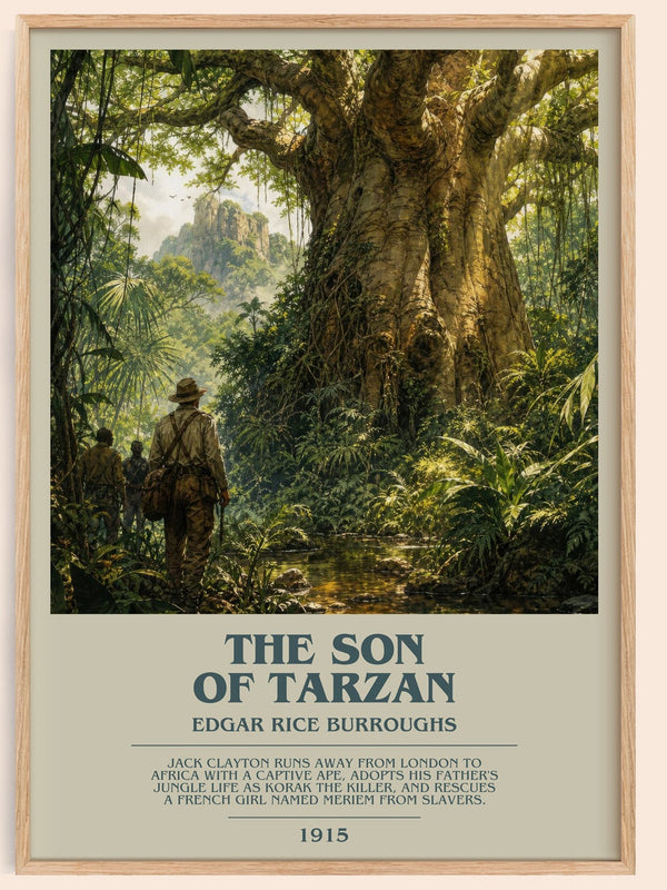 The Son Of Tarzan bookish book poster by Edgar Rice Burroughs – framed literary art print