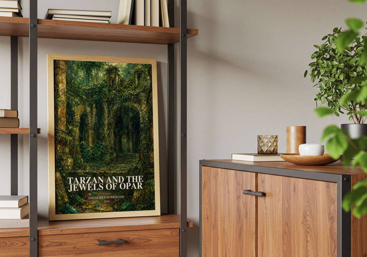 Tarzan And The Jewels Of Opar book watercolour illustration paper finish options – matte satin gloss