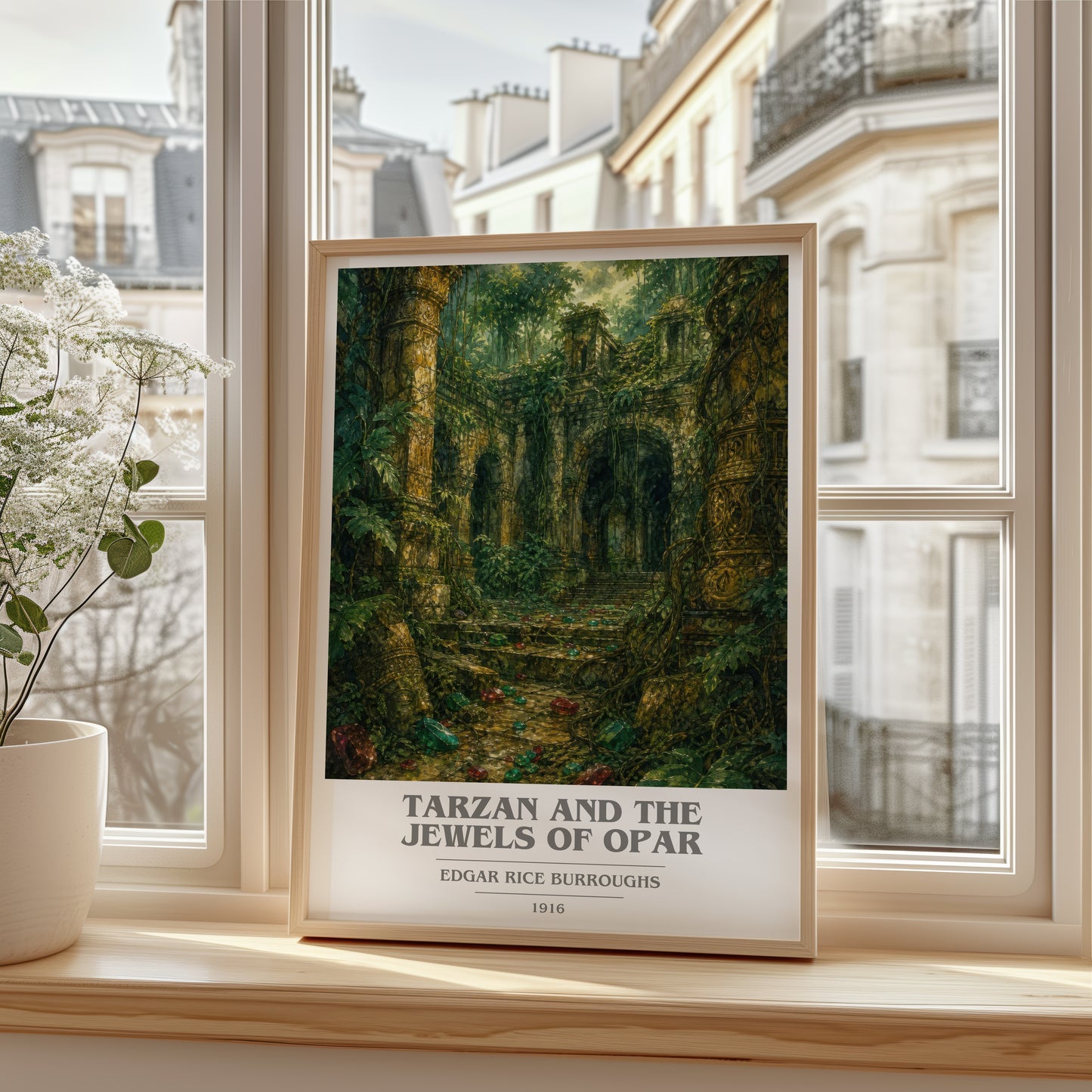 Tarzan And The Jewels Of Opar book cover poster colour and style options – Edgar Rice Burroughs book art
