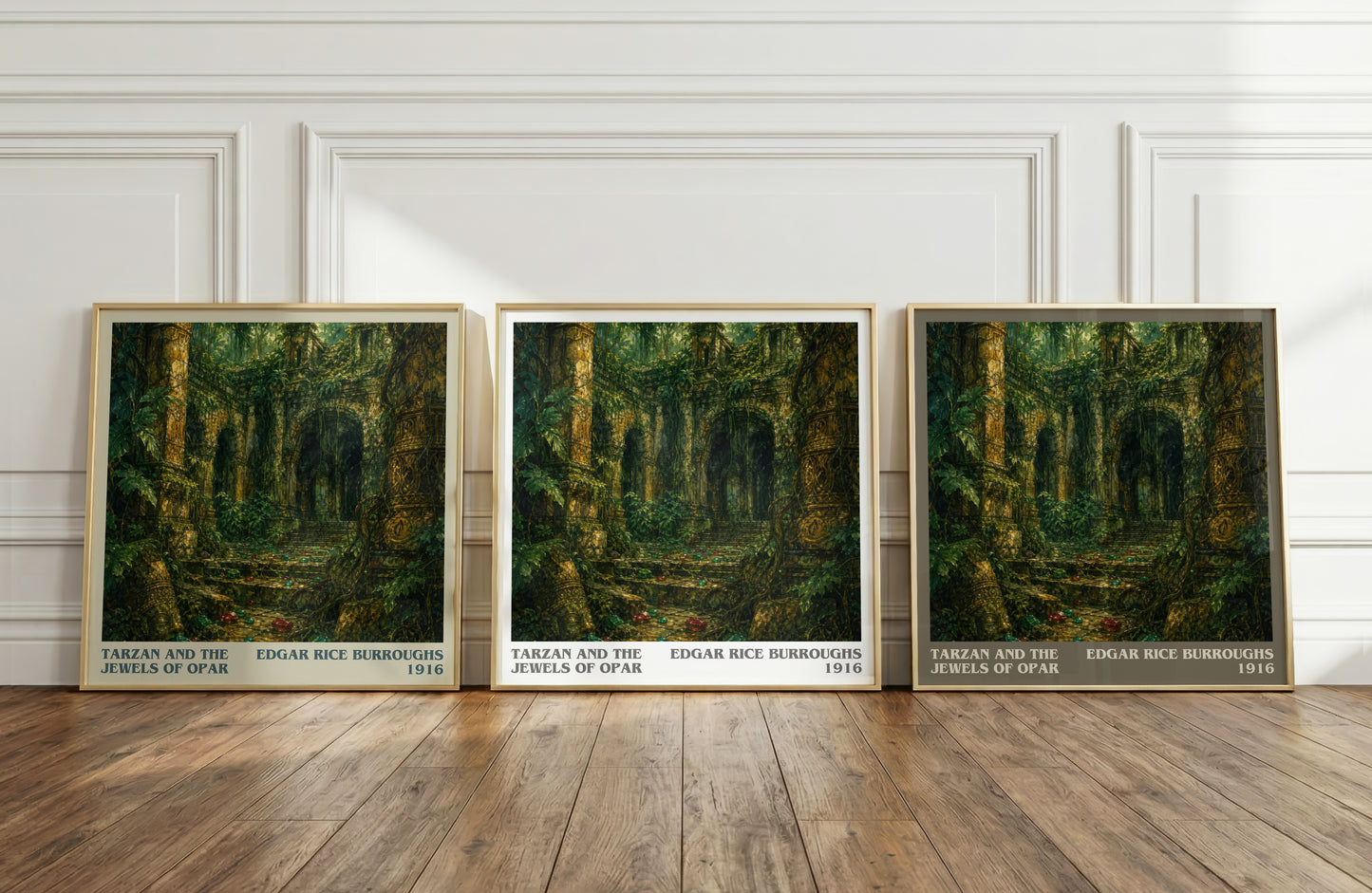 Tarzan And The Jewels Of Opar literary art print colour and style options – Edgar Rice Burroughs book art