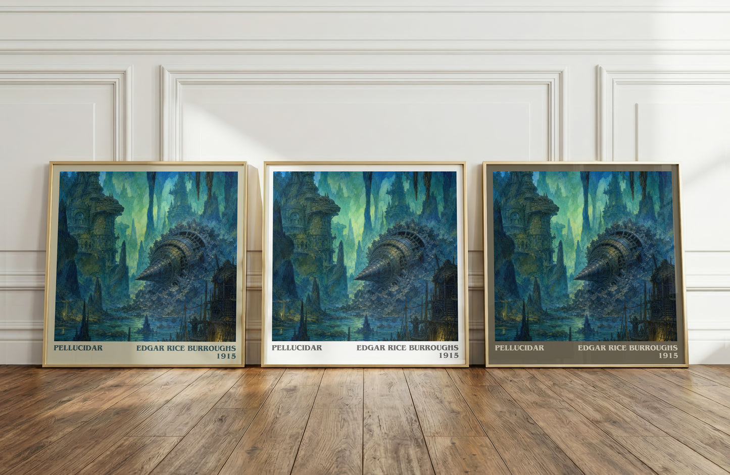 Pellucidar literary art print colour and style options – Edgar Rice Burroughs book art