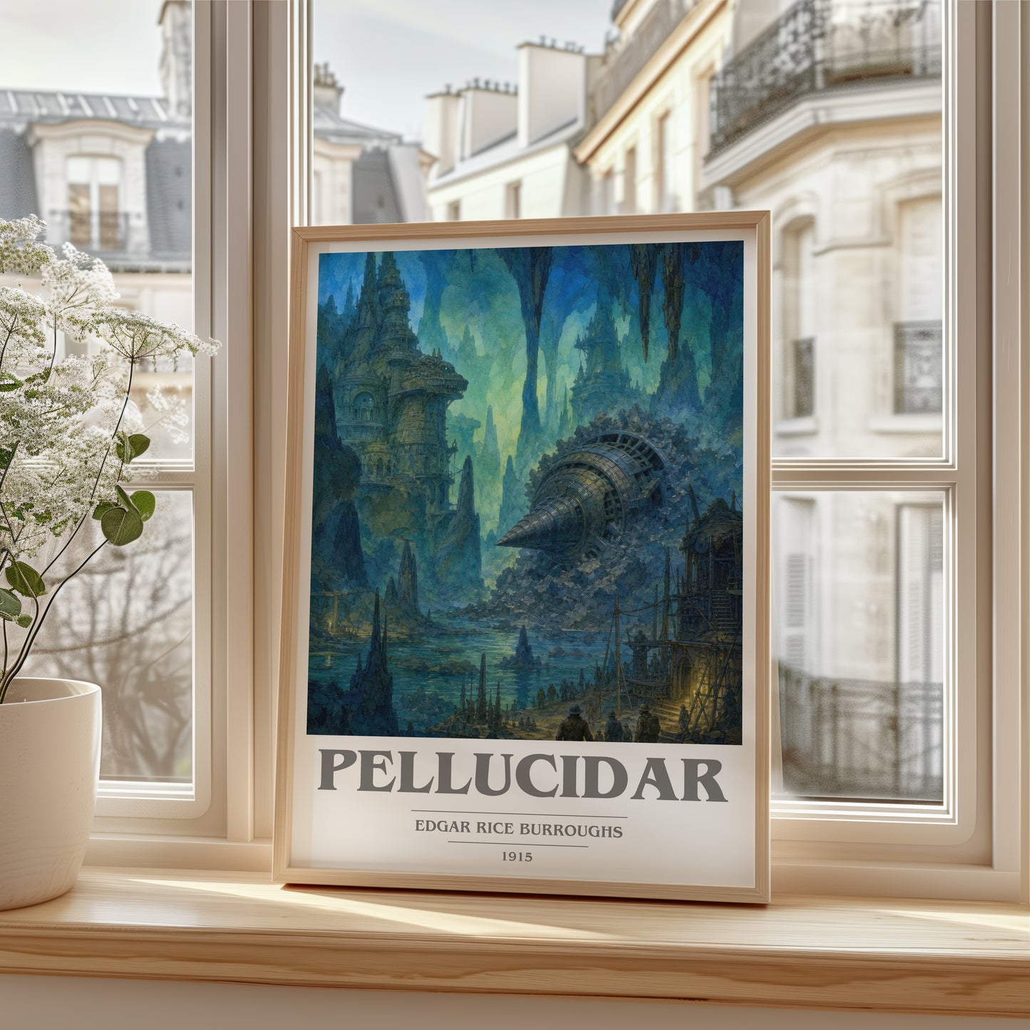 Pellucidar book cover poster colour and style options – Edgar Rice Burroughs book art