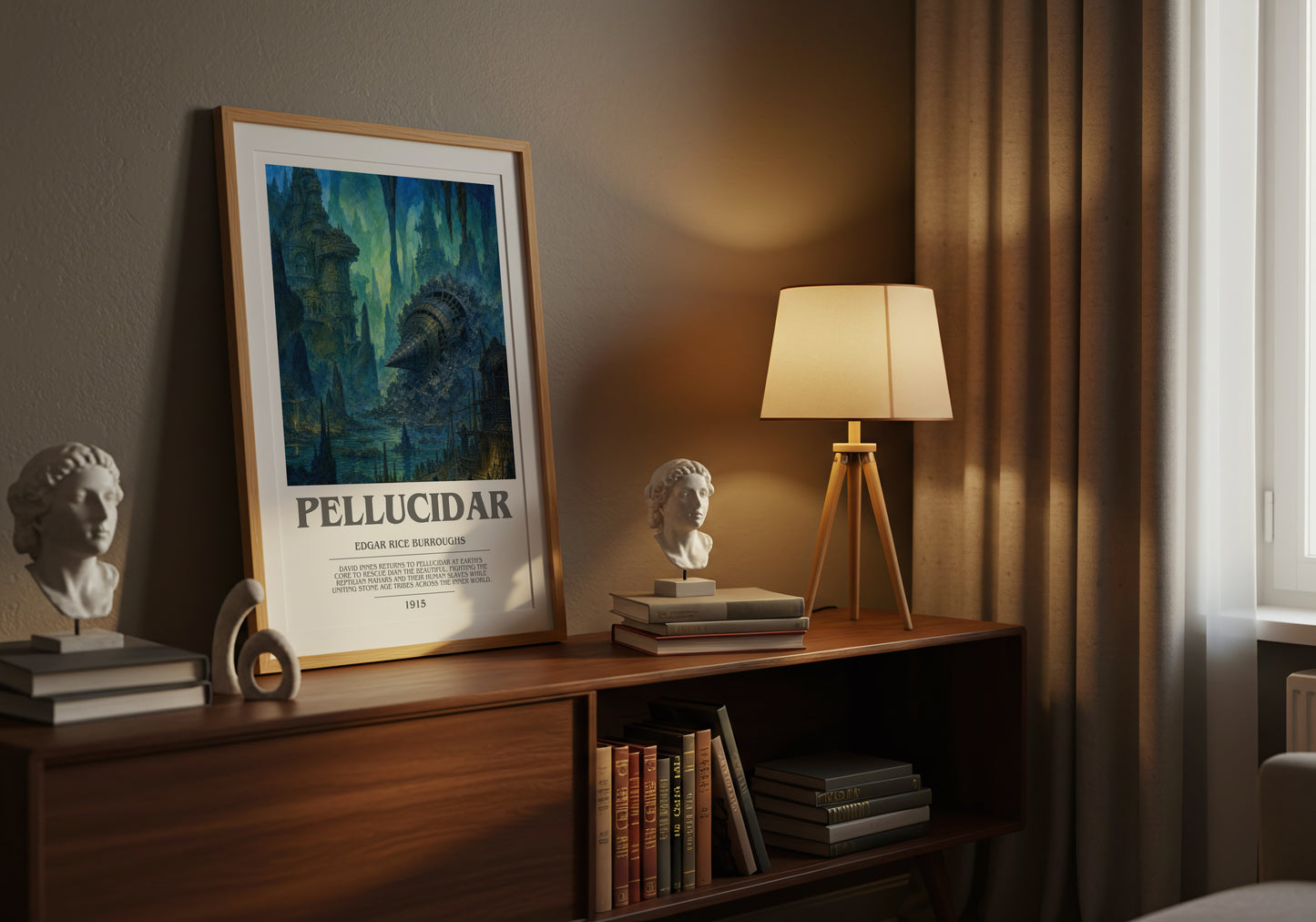 Pellucidar bookish book poster framed on wall – adventure wall art