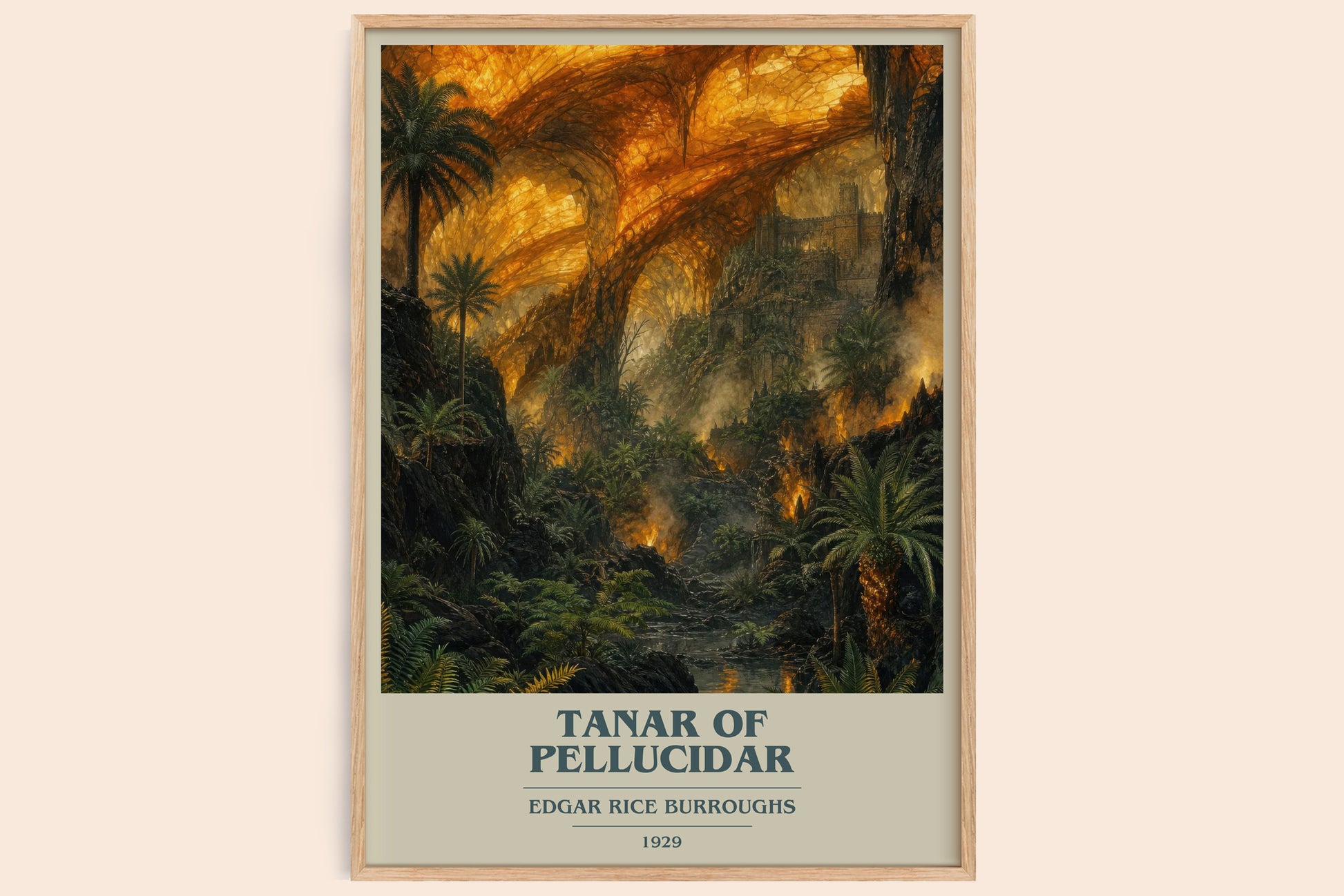 Tanar Of Pellucidar book cover book poster by Edgar Rice Burroughs – framed literary art print