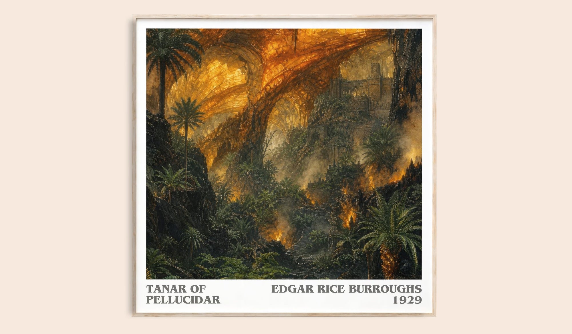 Tanar Of Pellucidar literary book poster by Edgar Rice Burroughs – framed literary art print