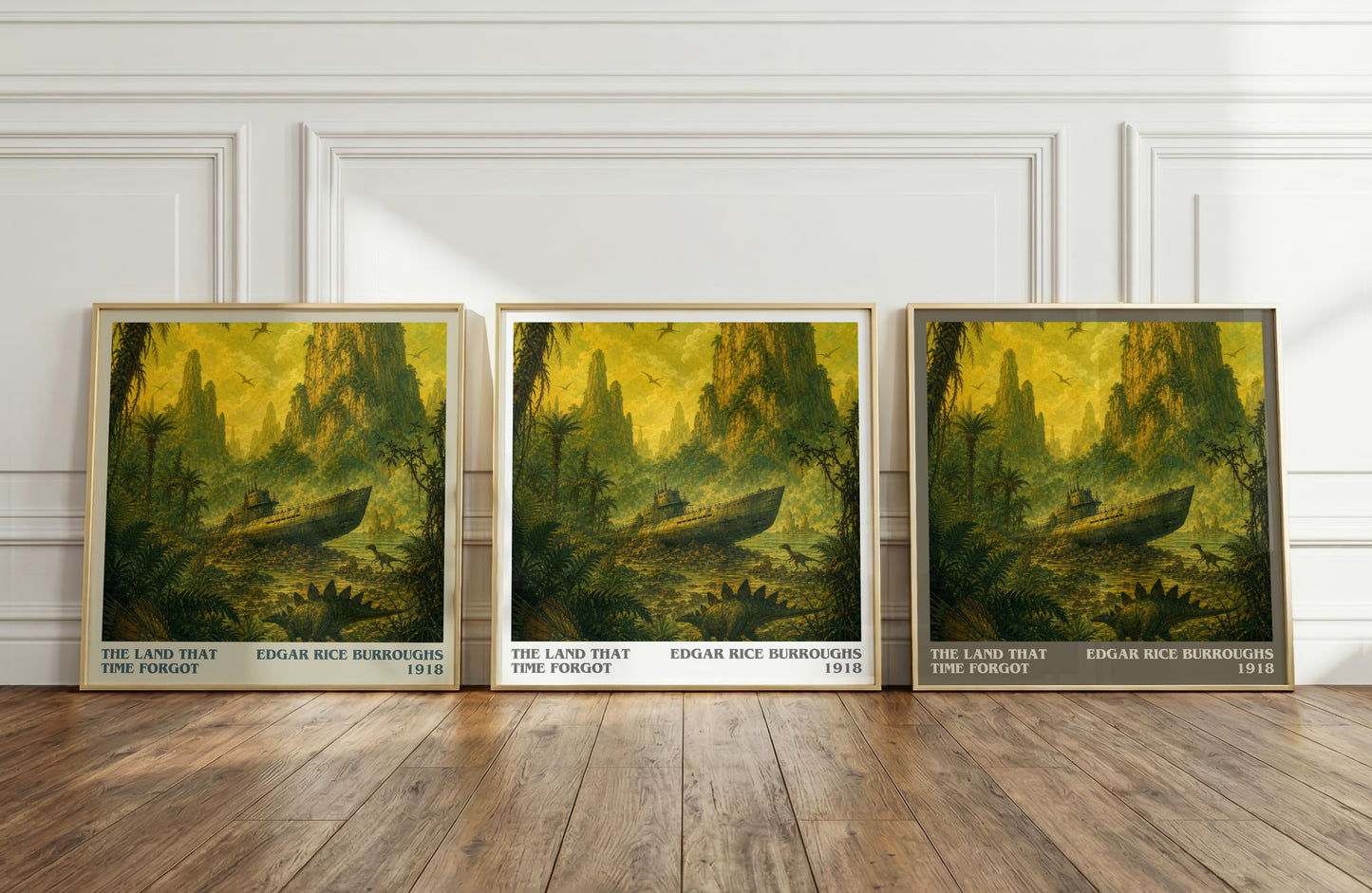 The Land That Time Forgot literary art print colour and style options – Edgar Rice Burroughs book art