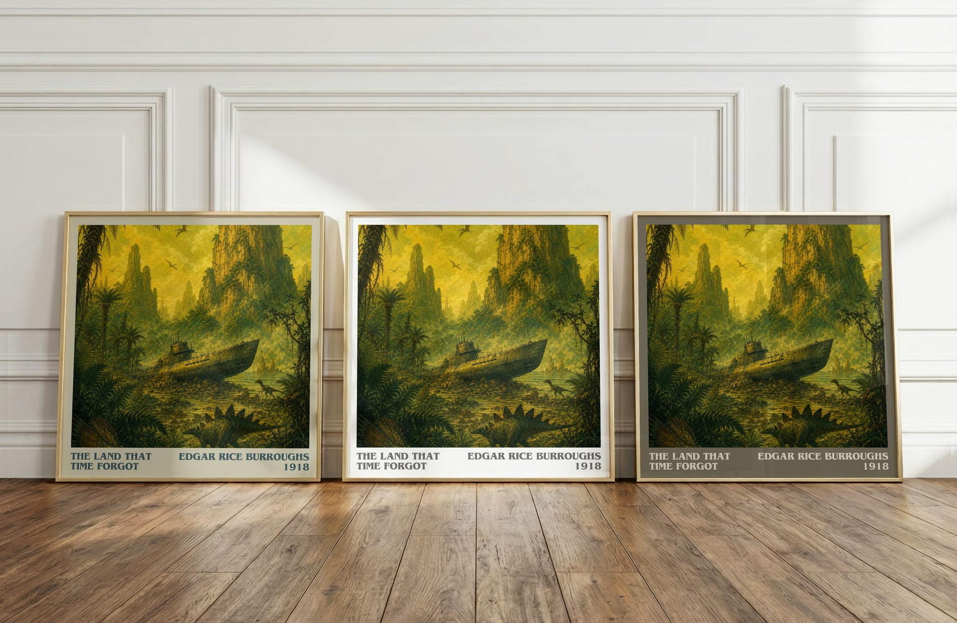 The Land That Time Forgot literary art print colour and style options – Edgar Rice Burroughs book art