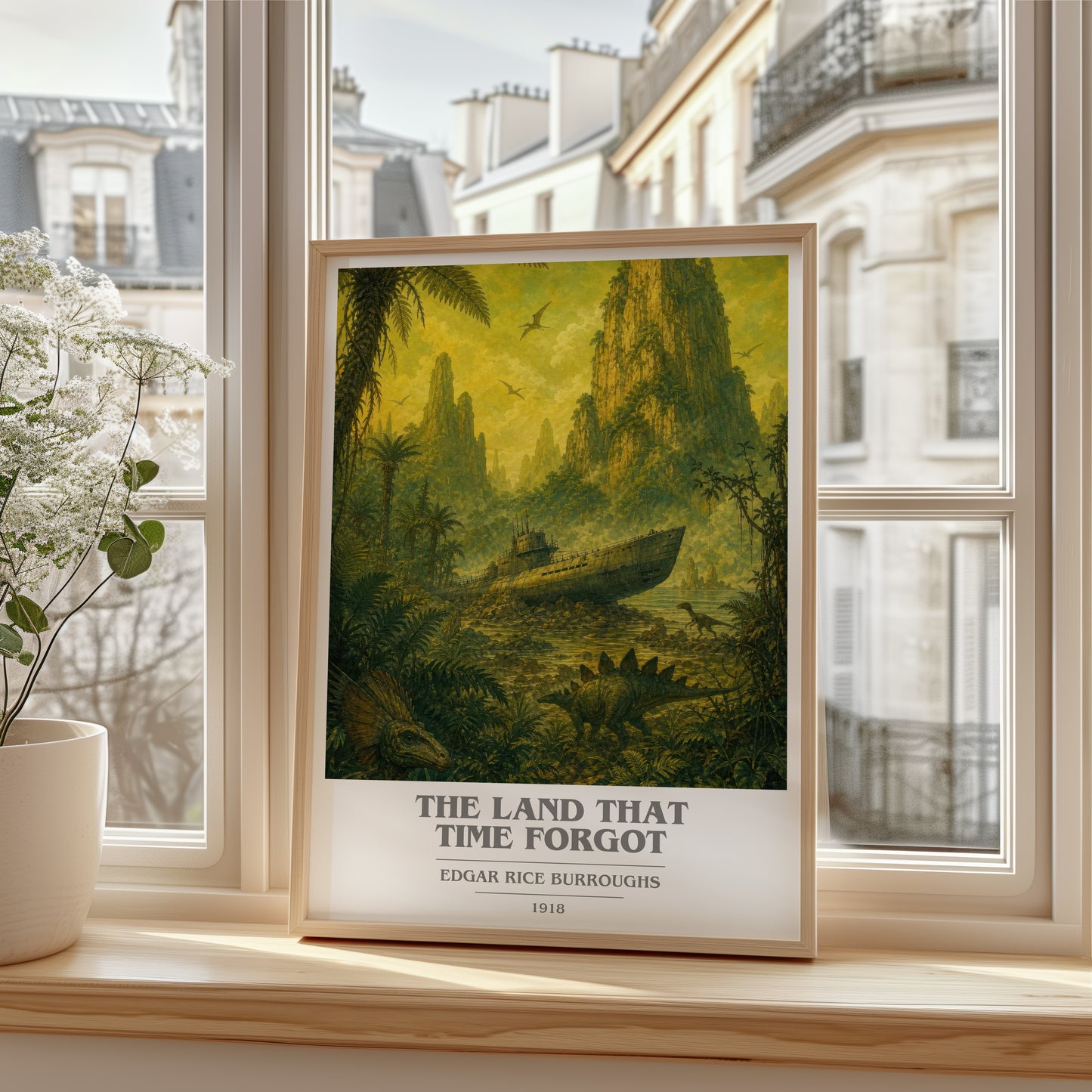The Land That Time Forgot book cover poster colour and style options – Edgar Rice Burroughs book art