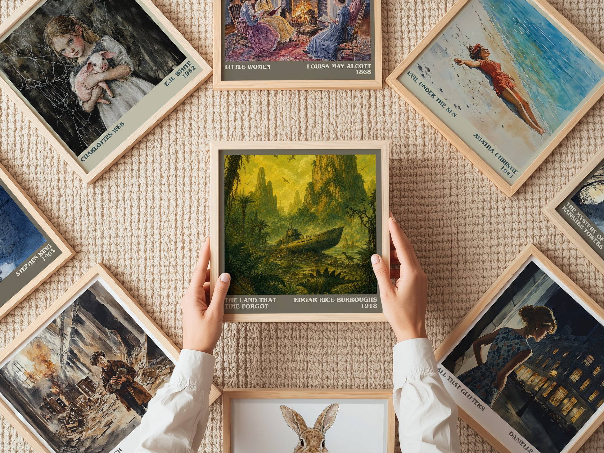 The Land That Time Forgot literary book poster framed on wall – sci fi wall art