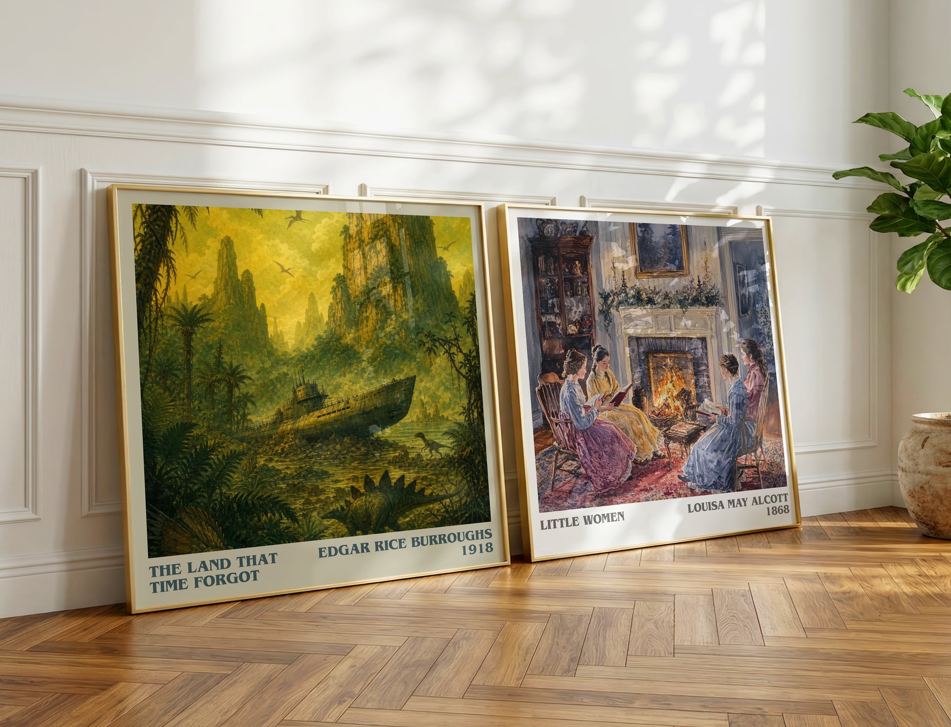 The Land That Time Forgot literary print on bookshelf – Edgar Rice Burroughs fan gift