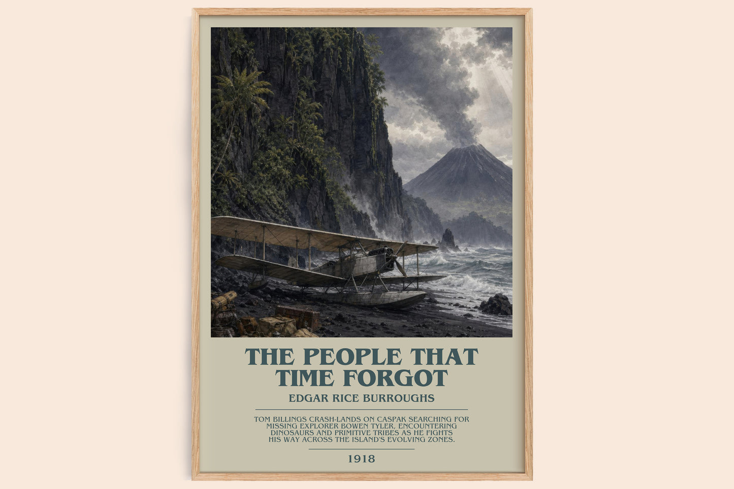 The People That Time Forgot bookish book poster by Edgar Rice Burroughs – framed literary art print