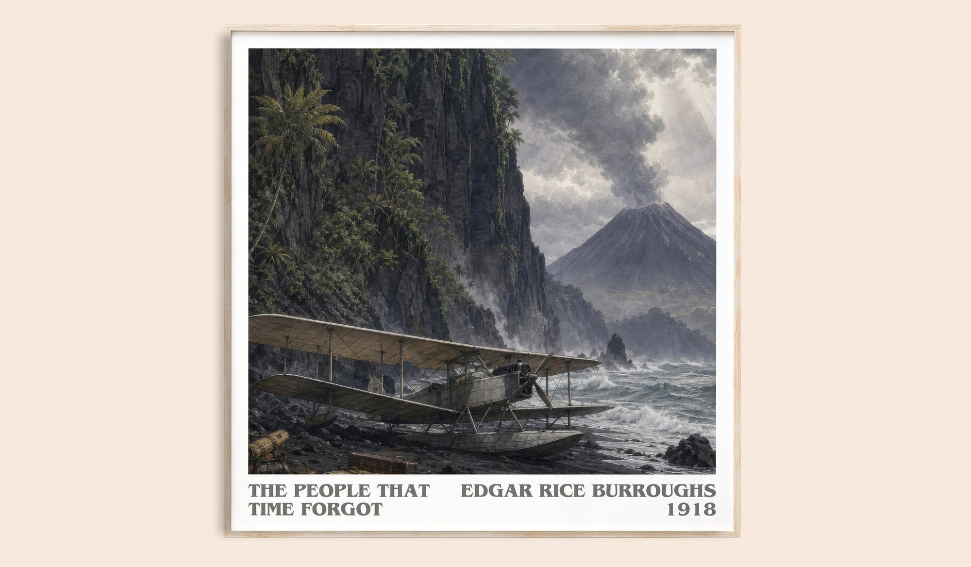 The People That Time Forgot literary book poster by Edgar Rice Burroughs – framed literary art print