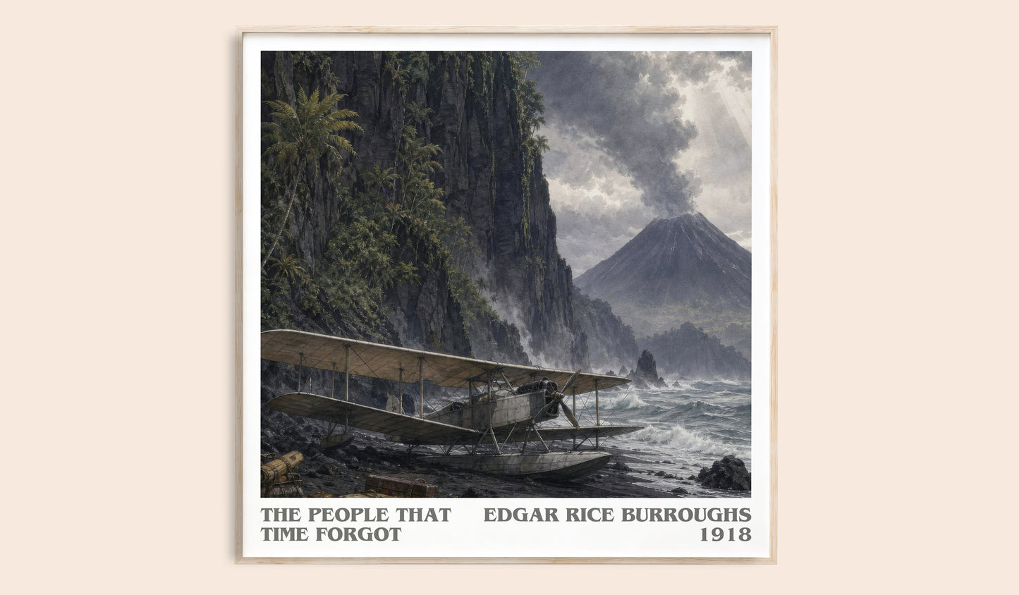 The People That Time Forgot literary book poster by Edgar Rice Burroughs – framed literary art print