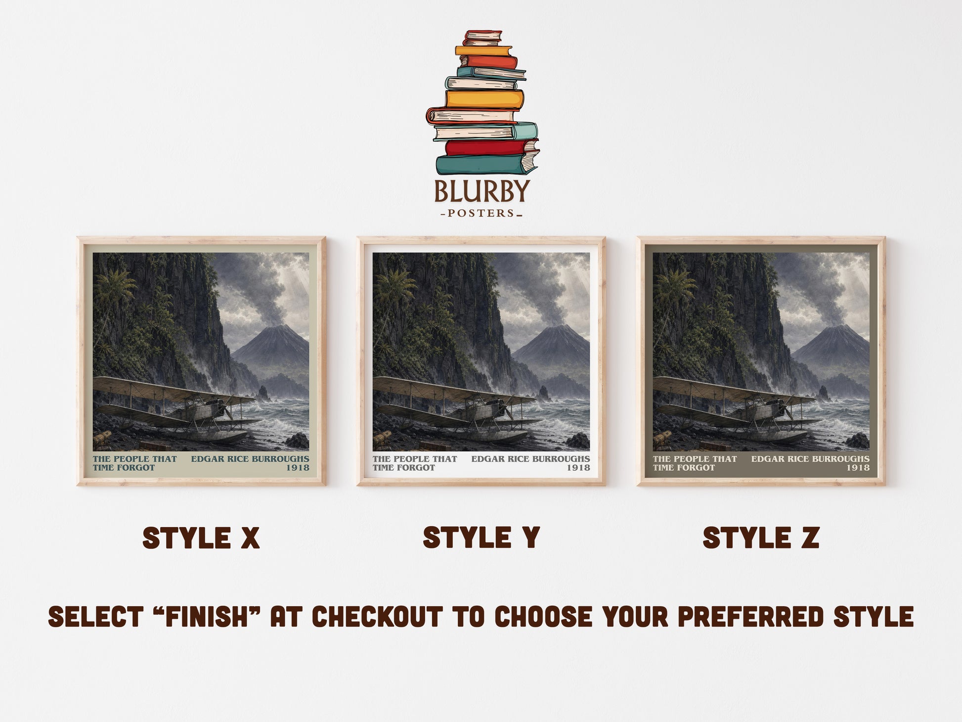 The People That Time Forgot literary print in frame leaning in hallway – adventure wall art