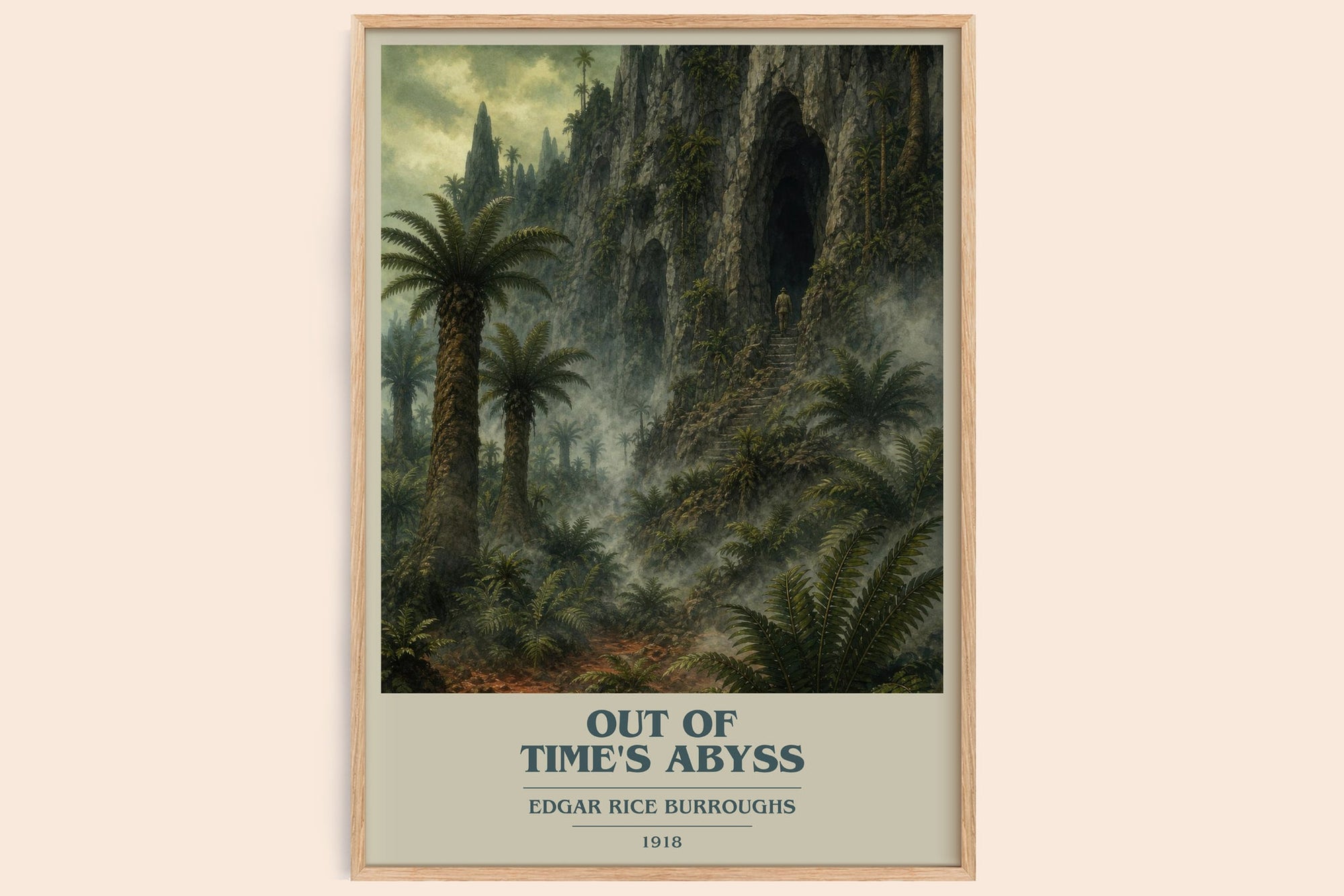 Out Of Time'S Abyss book cover book poster by Edgar Rice Burroughs – framed literary art print