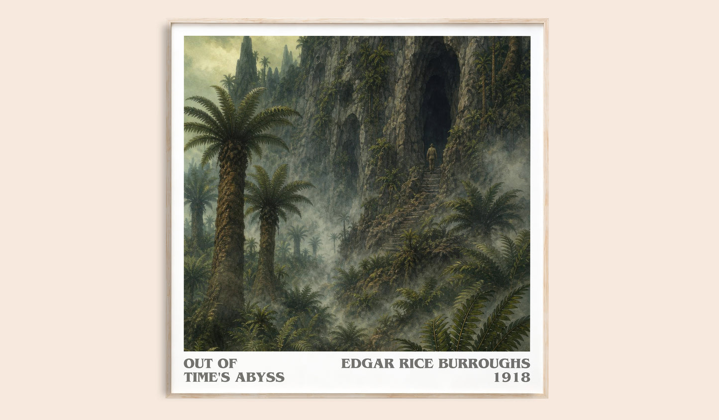 Out Of Time'S Abyss literary book poster by Edgar Rice Burroughs – framed literary art print