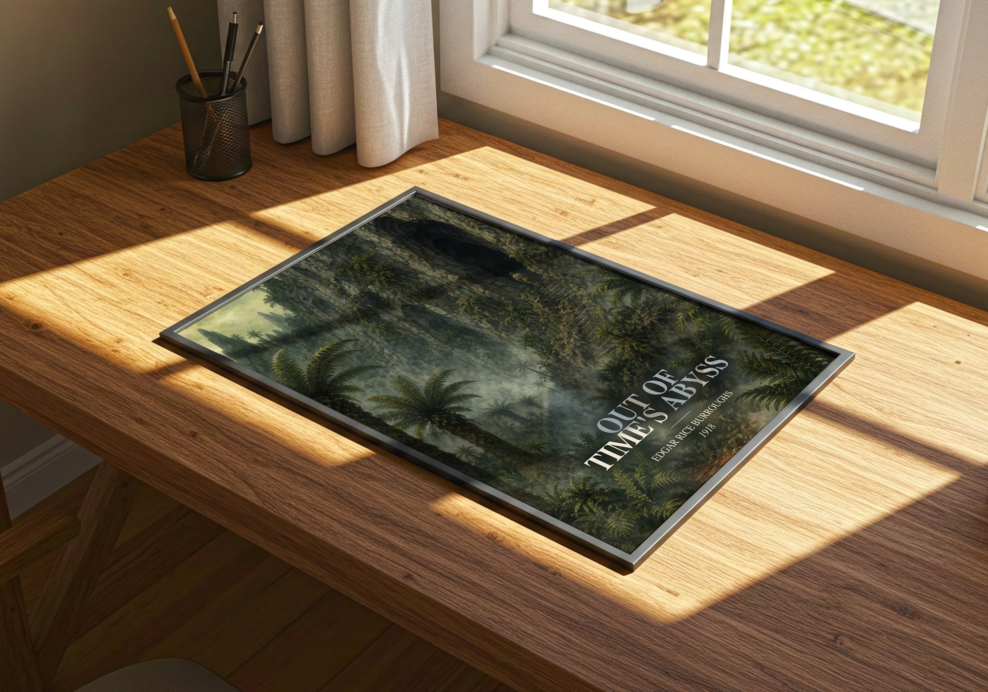 Out Of Time'S Abyss watercolour book poster framed on wall – sci fi wall art